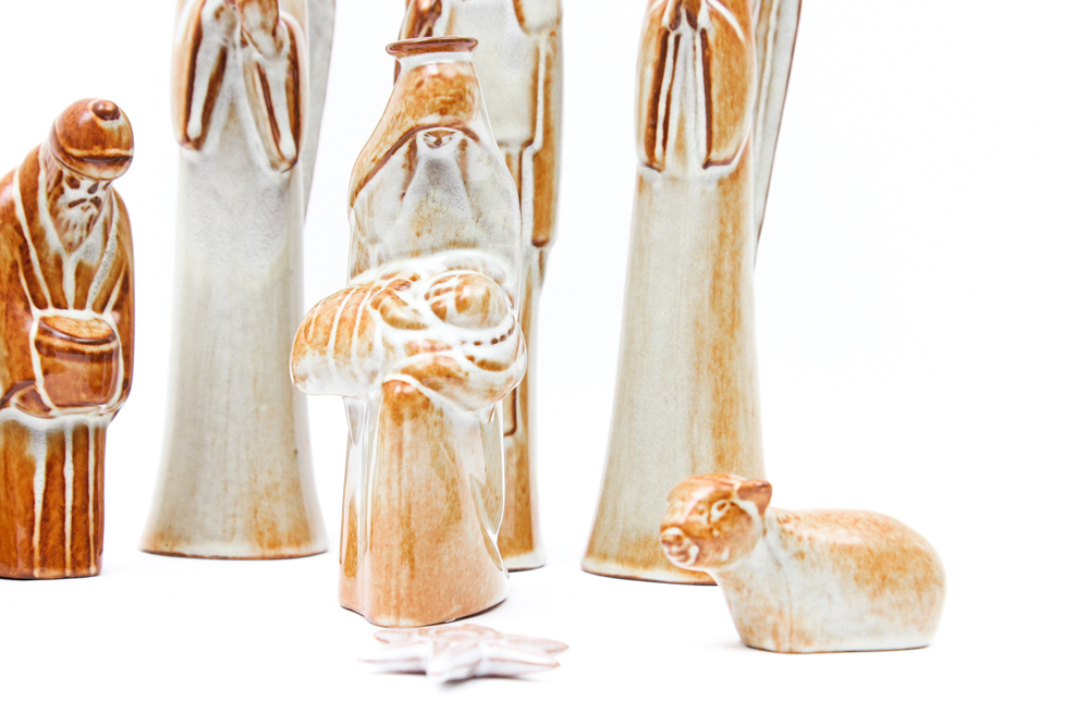 Vintage Nicodemus Pottery Nativity Set EBTH