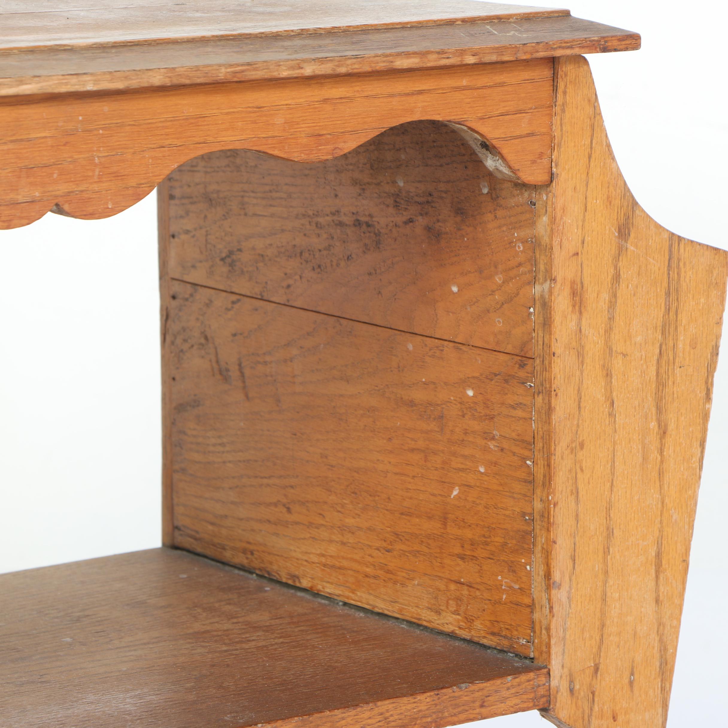 Vintage Oak Media Stand EBTH