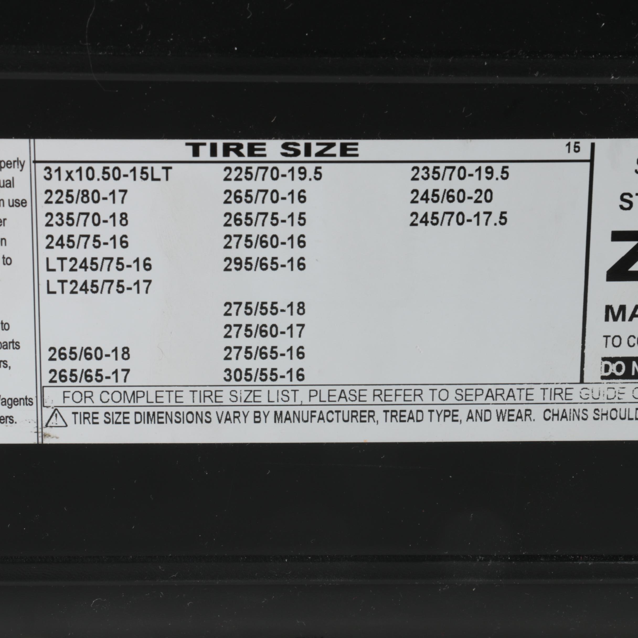 SCC Super Z Tire Chains EBTH