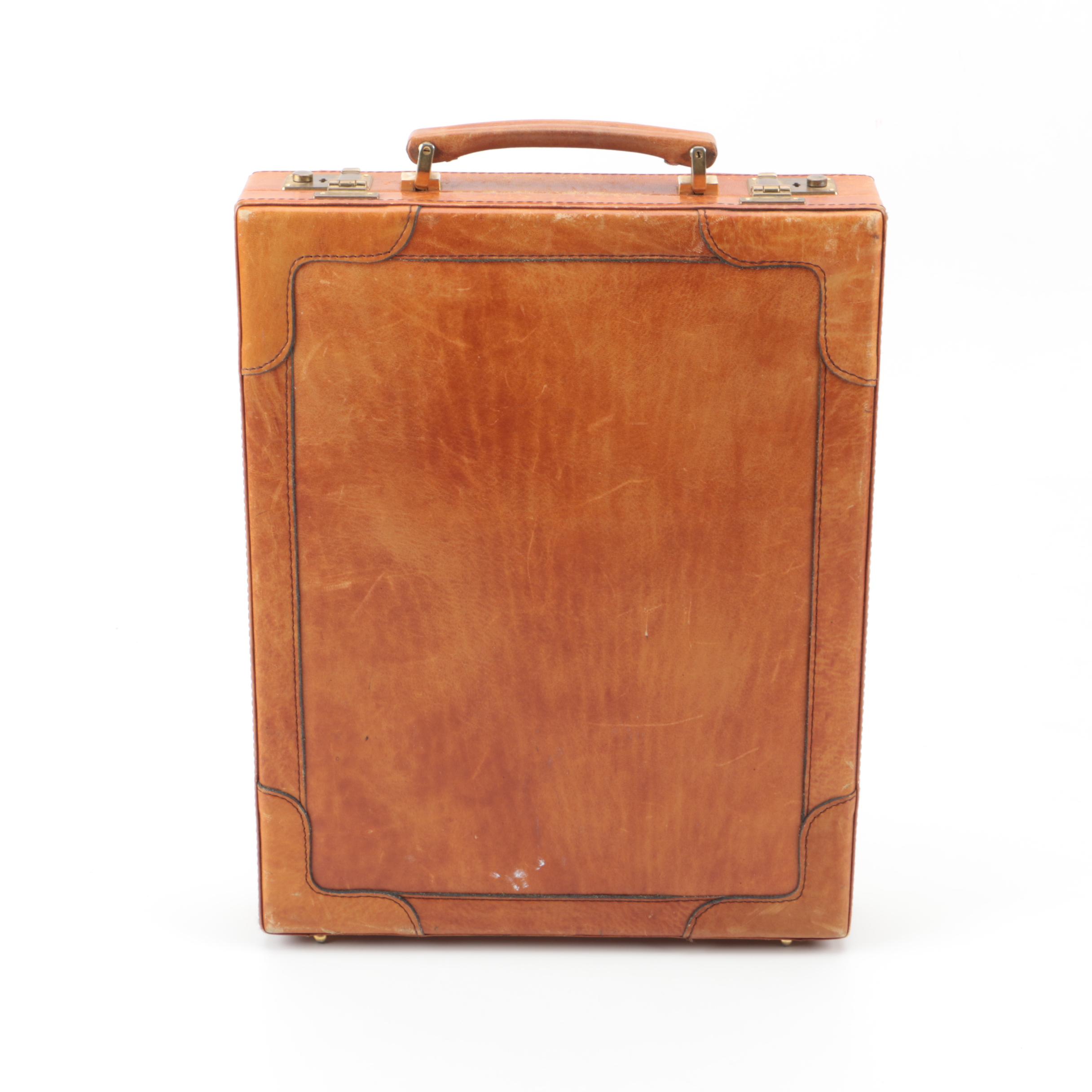 Vintage Tan Leather Briefcase EBTH