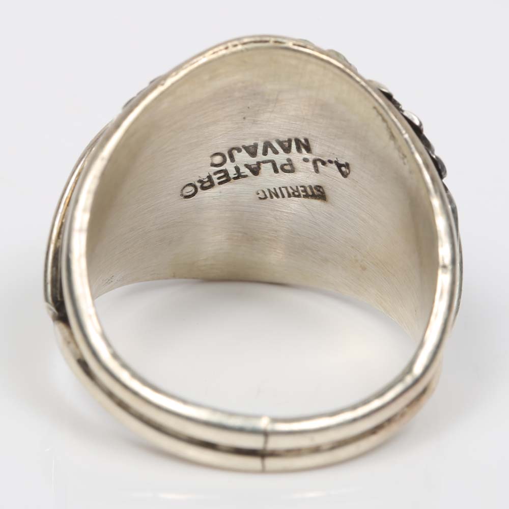 AJ Platero Navajo Sterling Silver Ring and Feather Pendant EBTH