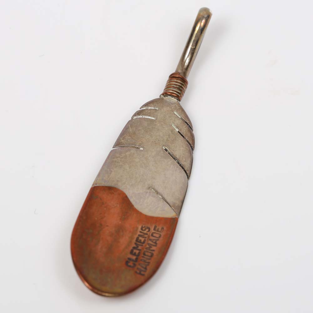 AJ Platero Navajo Sterling Silver Ring and Feather Pendant EBTH