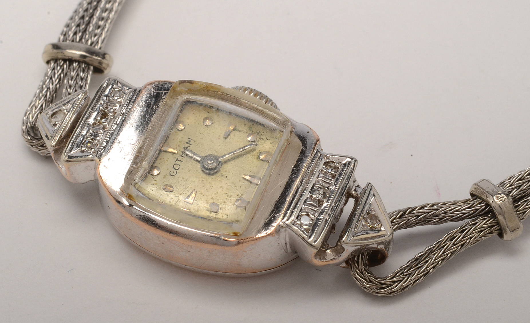Vintage Gotham 14K White Gold and Diamond Wristwatch EBTH