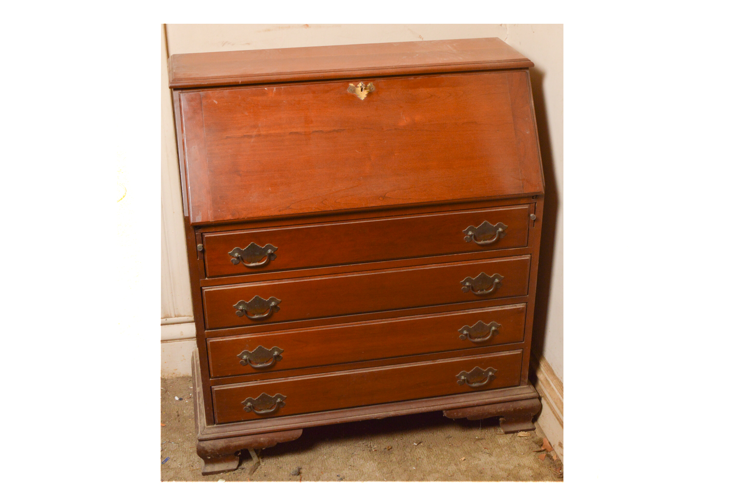 Vintage Colonial Style Cherry Secretary Desk by Hampshire House