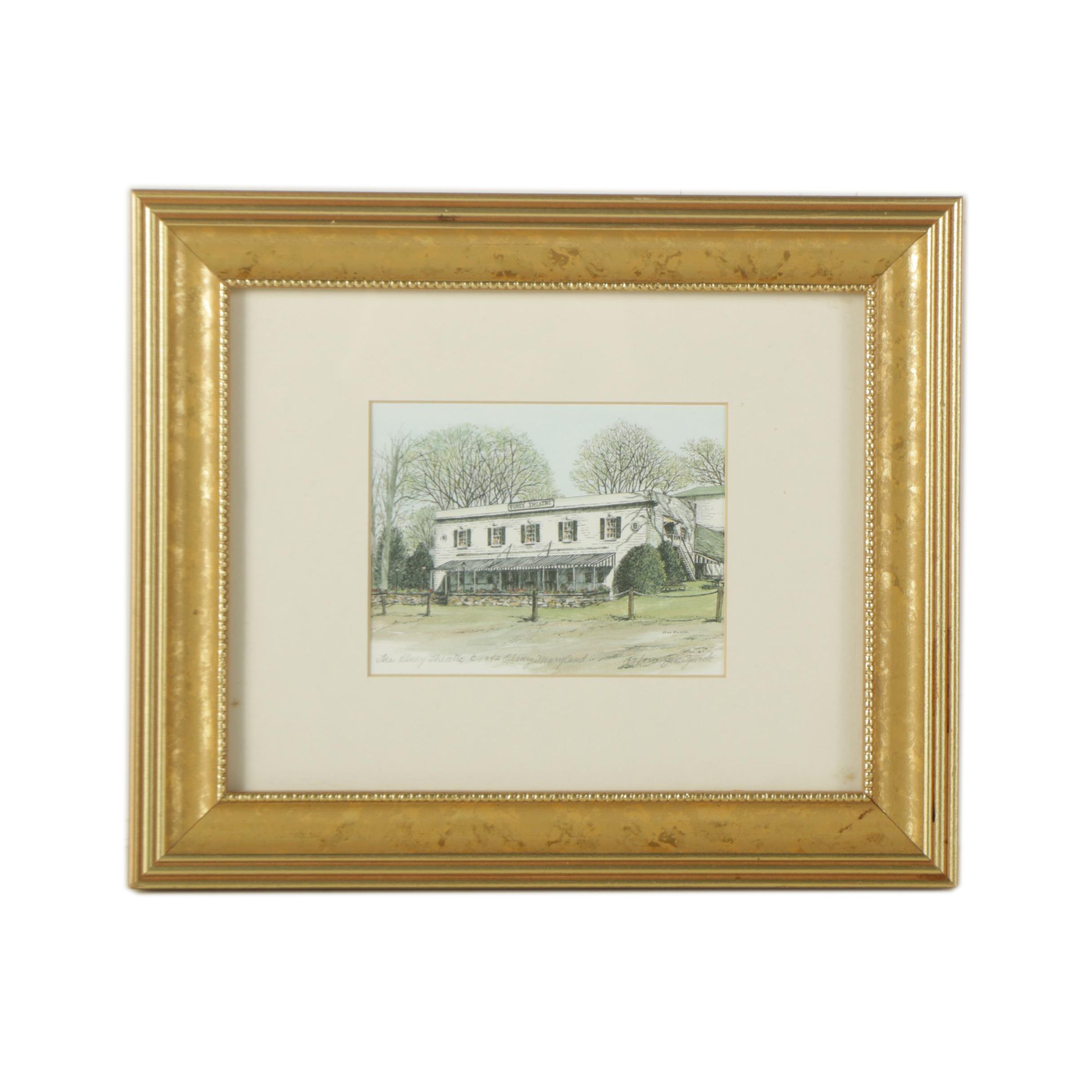 Joan Zwack Limited Edition Offset Lithograph The Olney Theater EBTH
