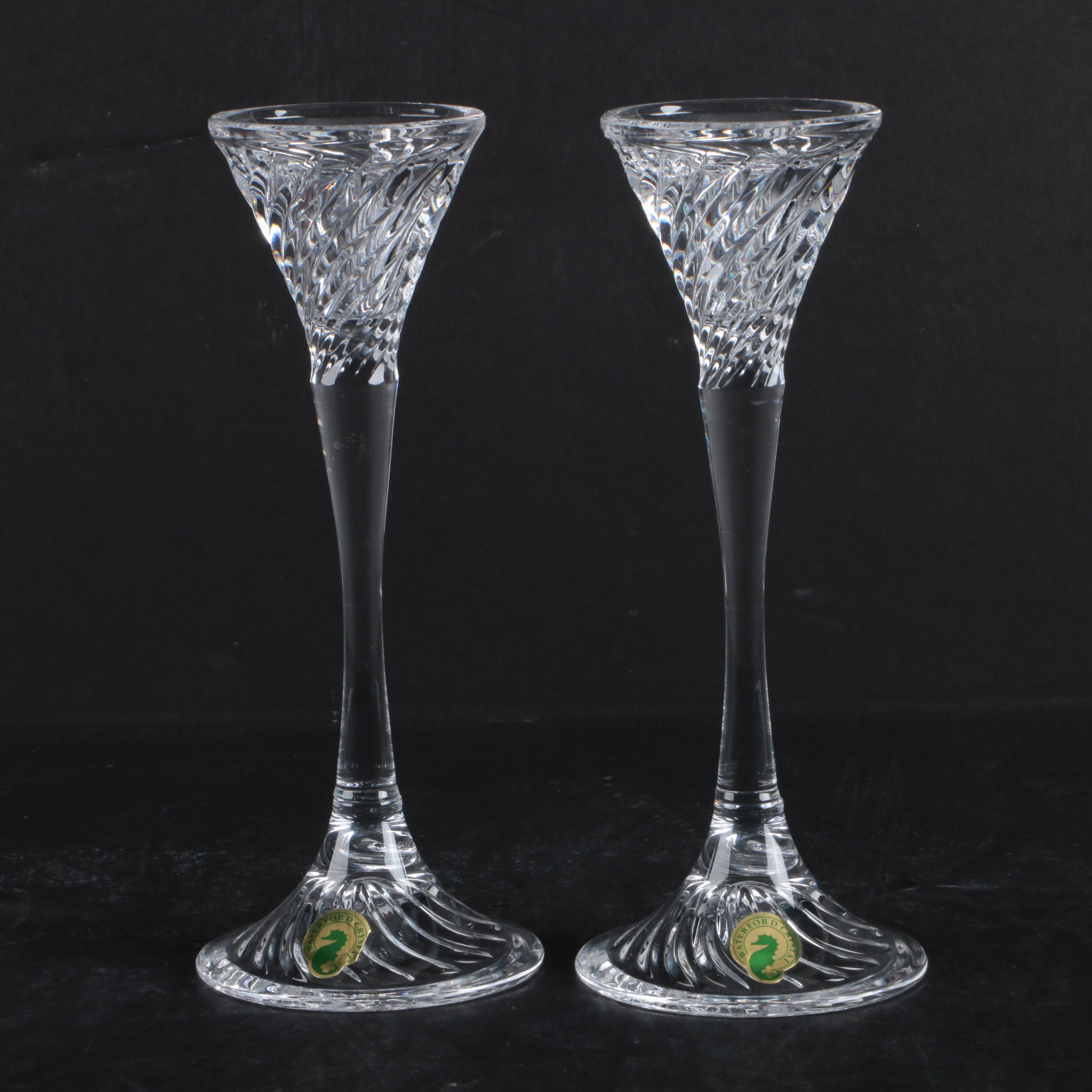 Signed Waterford Crystal Candle Holders Ebth