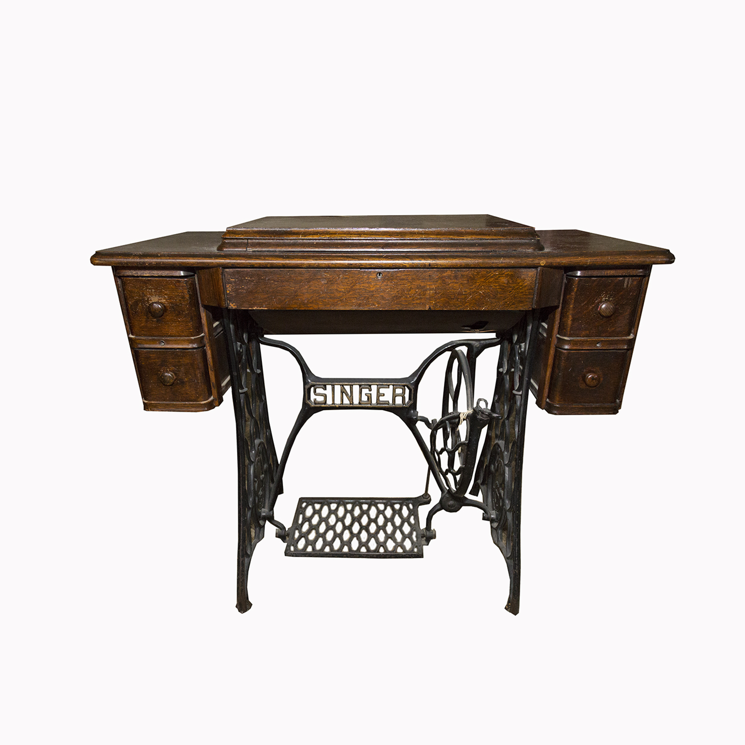 Antique Singer Treadle Sewing Machine Cabinet : EBTH