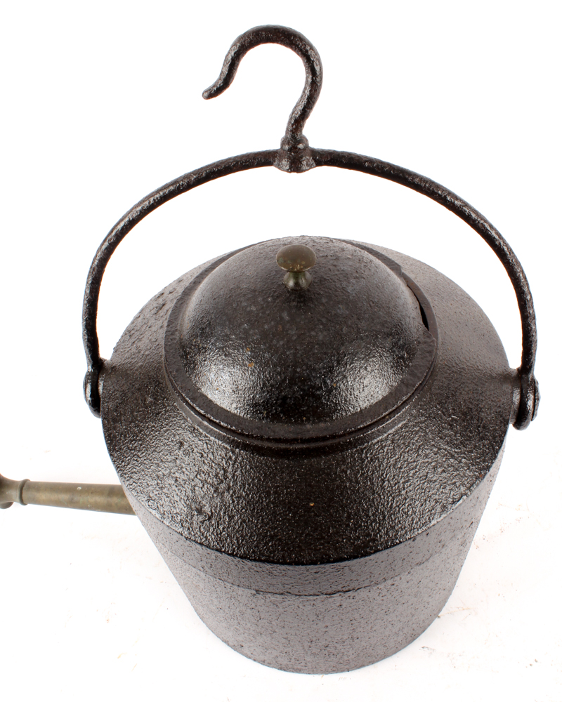 A. Kenrick and Sons Cast Iron Hearth Kettle with Brass Spigot EBTH