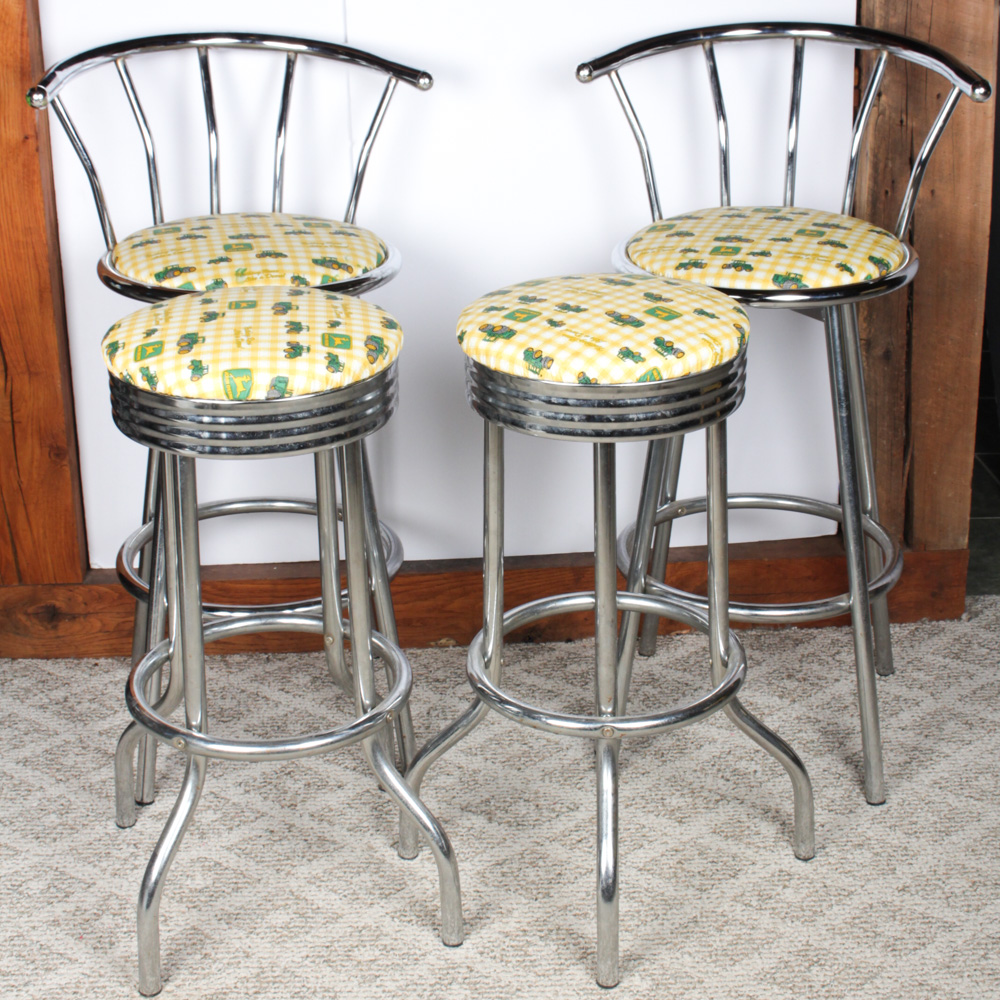 John Deere Upholstered Metal Bar Stools EBTH