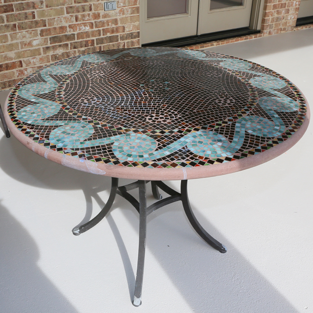 Mosaic Top Patio Dining Table EBTH