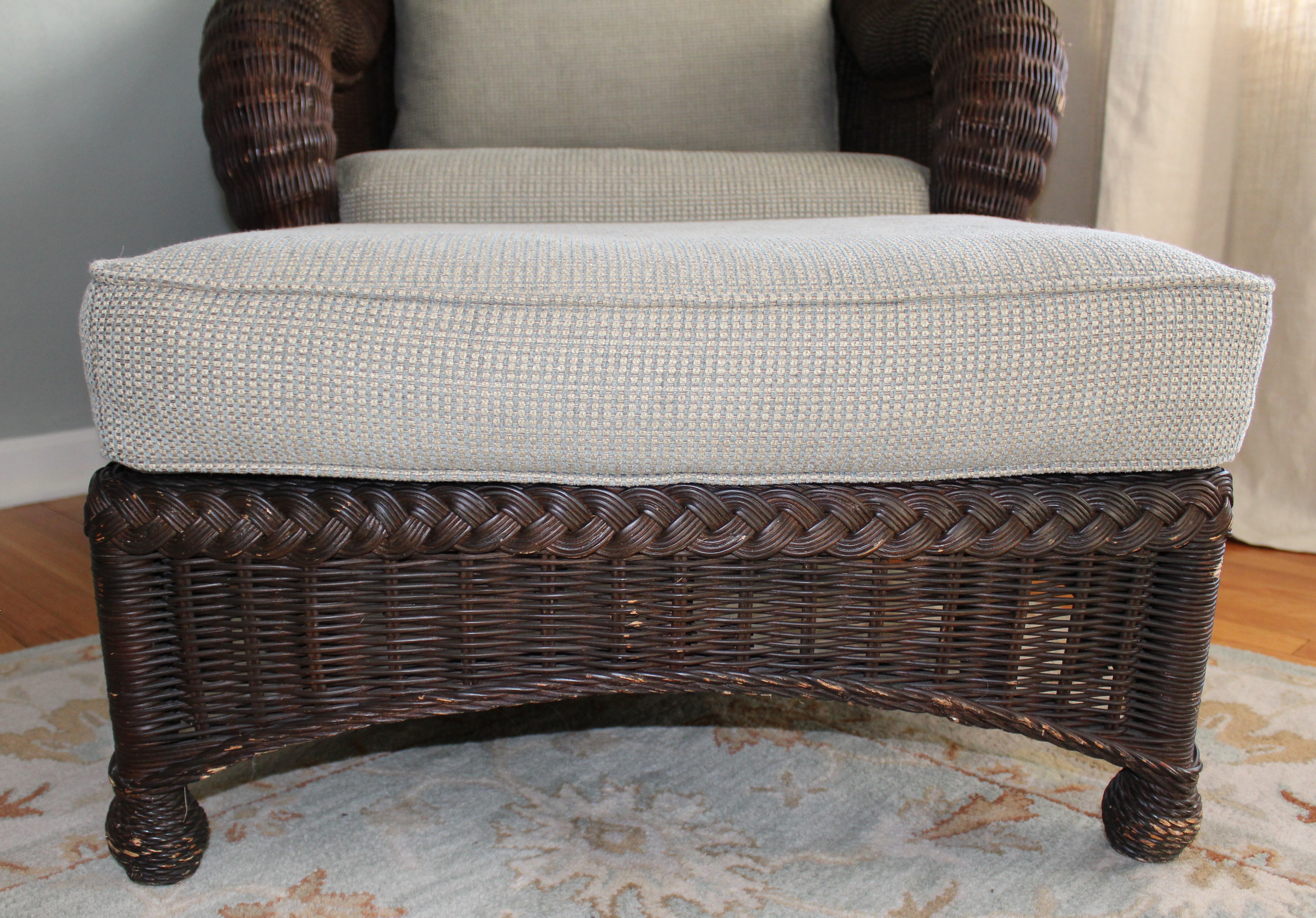 Wicker Chair and Ottoman by Ethan Allen EBTH