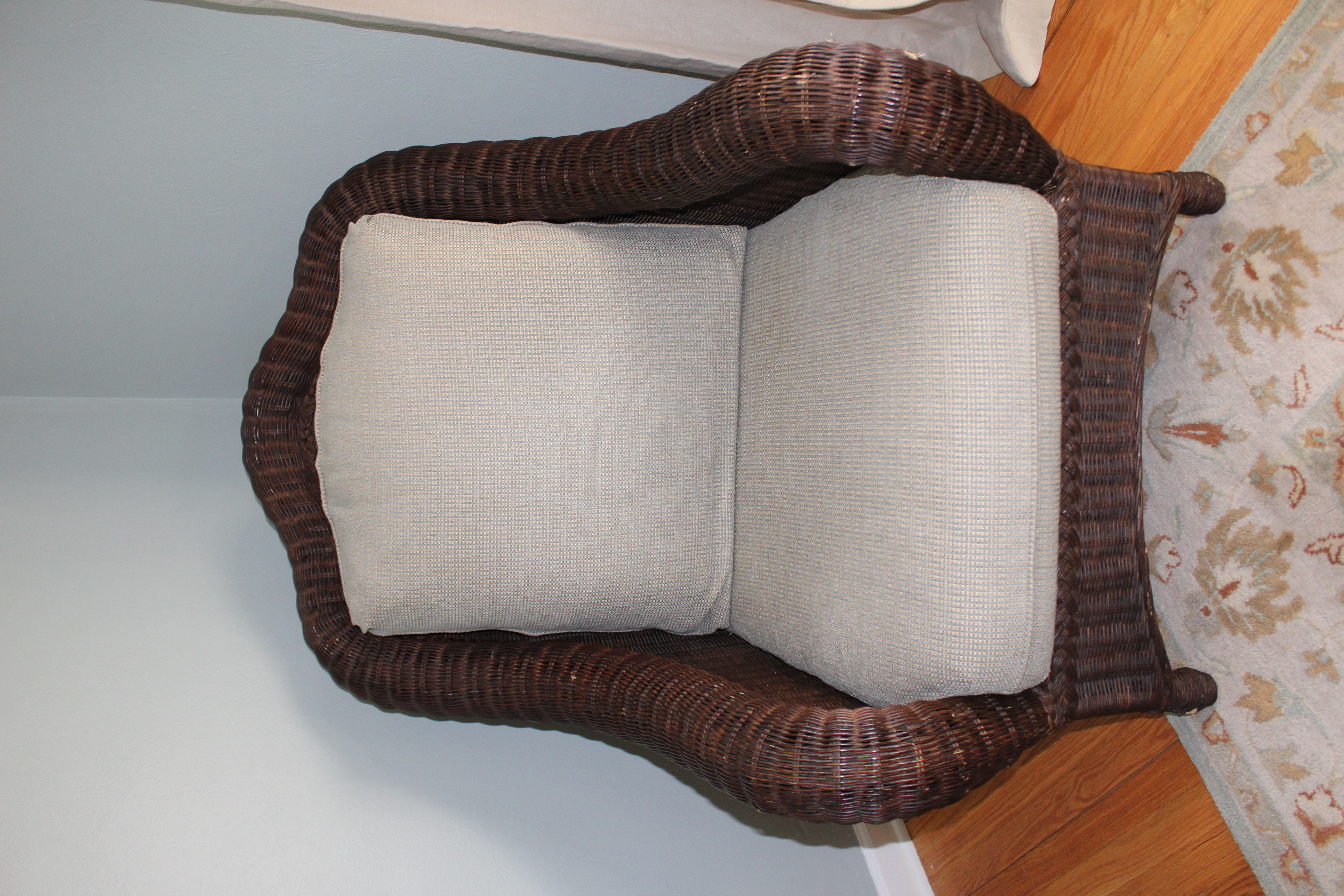 Wicker Chair and Ottoman by Ethan Allen | EBTH