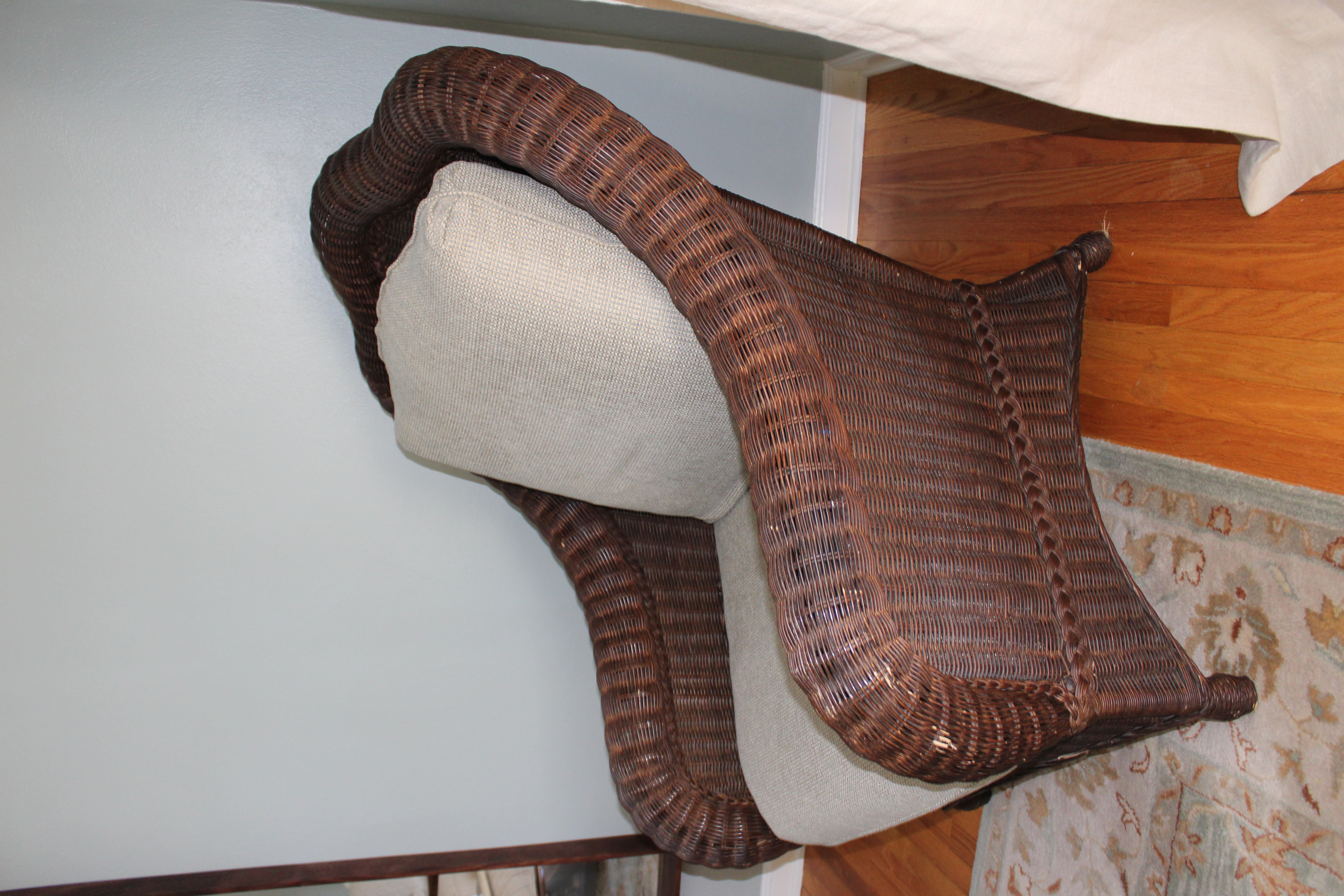 Wicker Chair and Ottoman by Ethan Allen EBTH