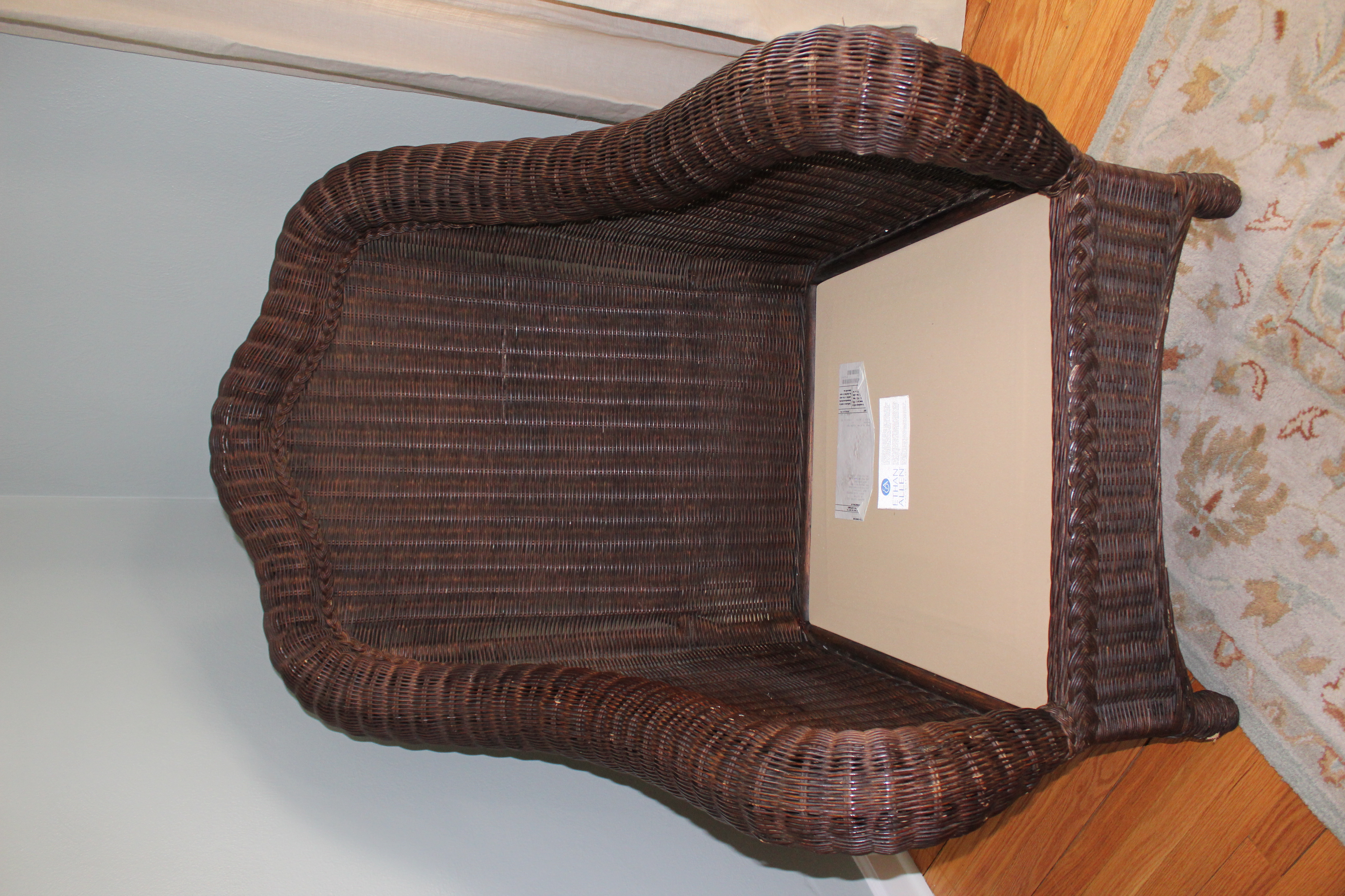 Wicker Chair and Ottoman by Ethan Allen EBTH