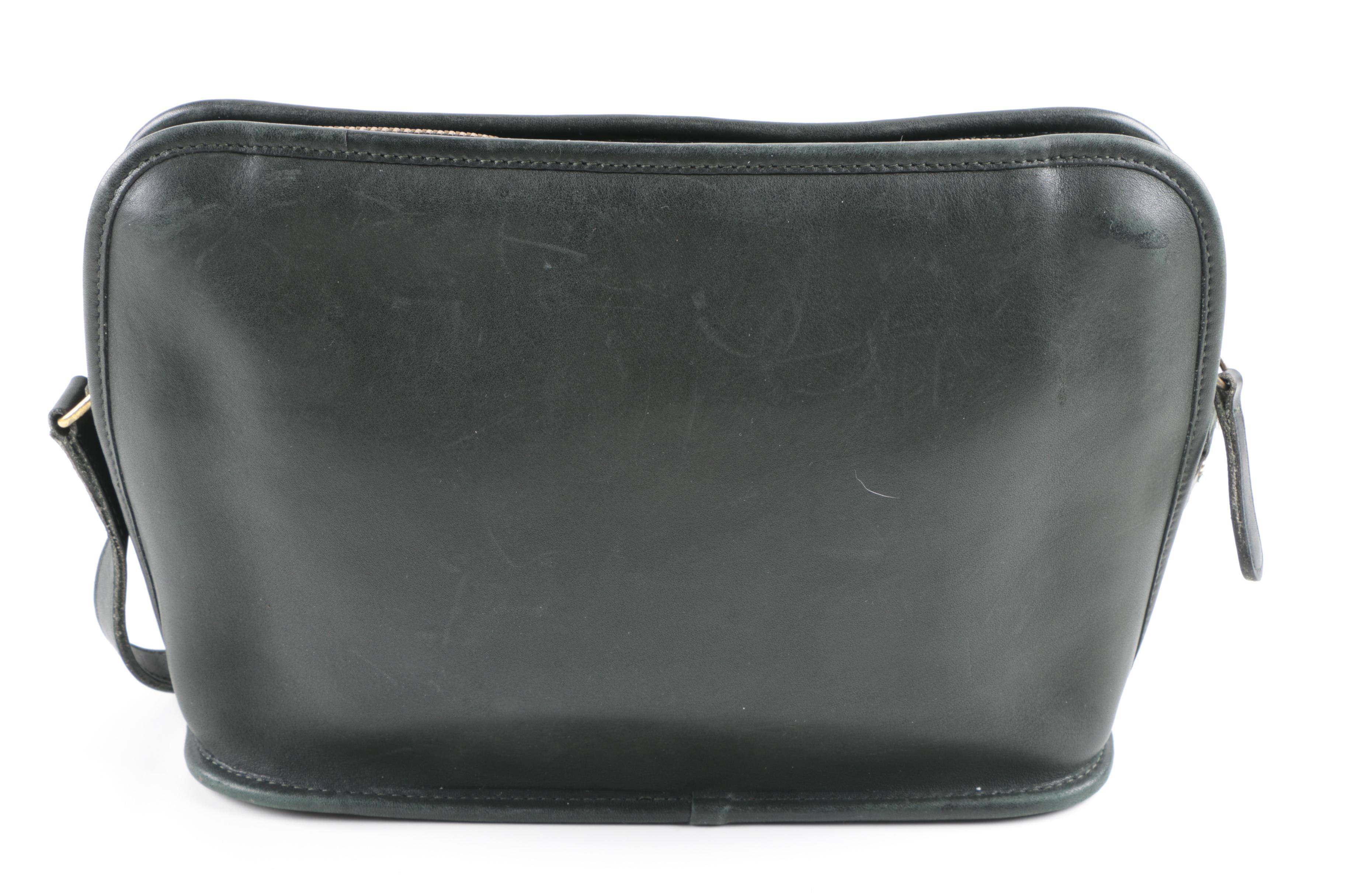 Vintage Coach Dark Green Leather Crossbody Bag EBTH