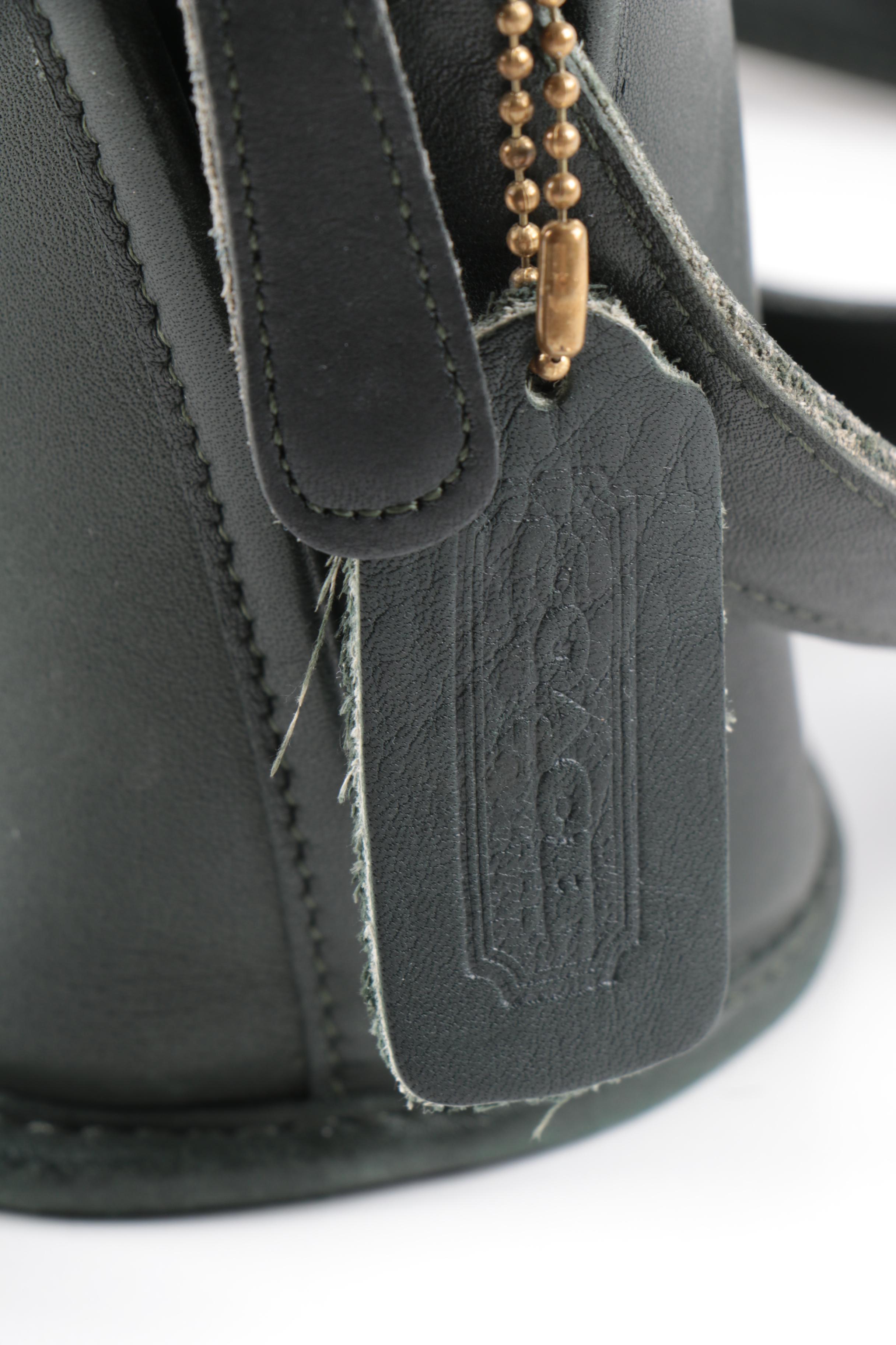 Vintage Coach Dark Green Leather Crossbody Bag EBTH