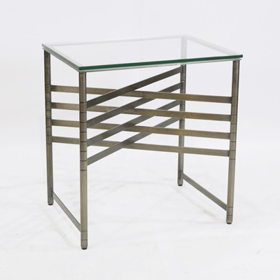 Contemporary Glass Top Accent Table EBTH