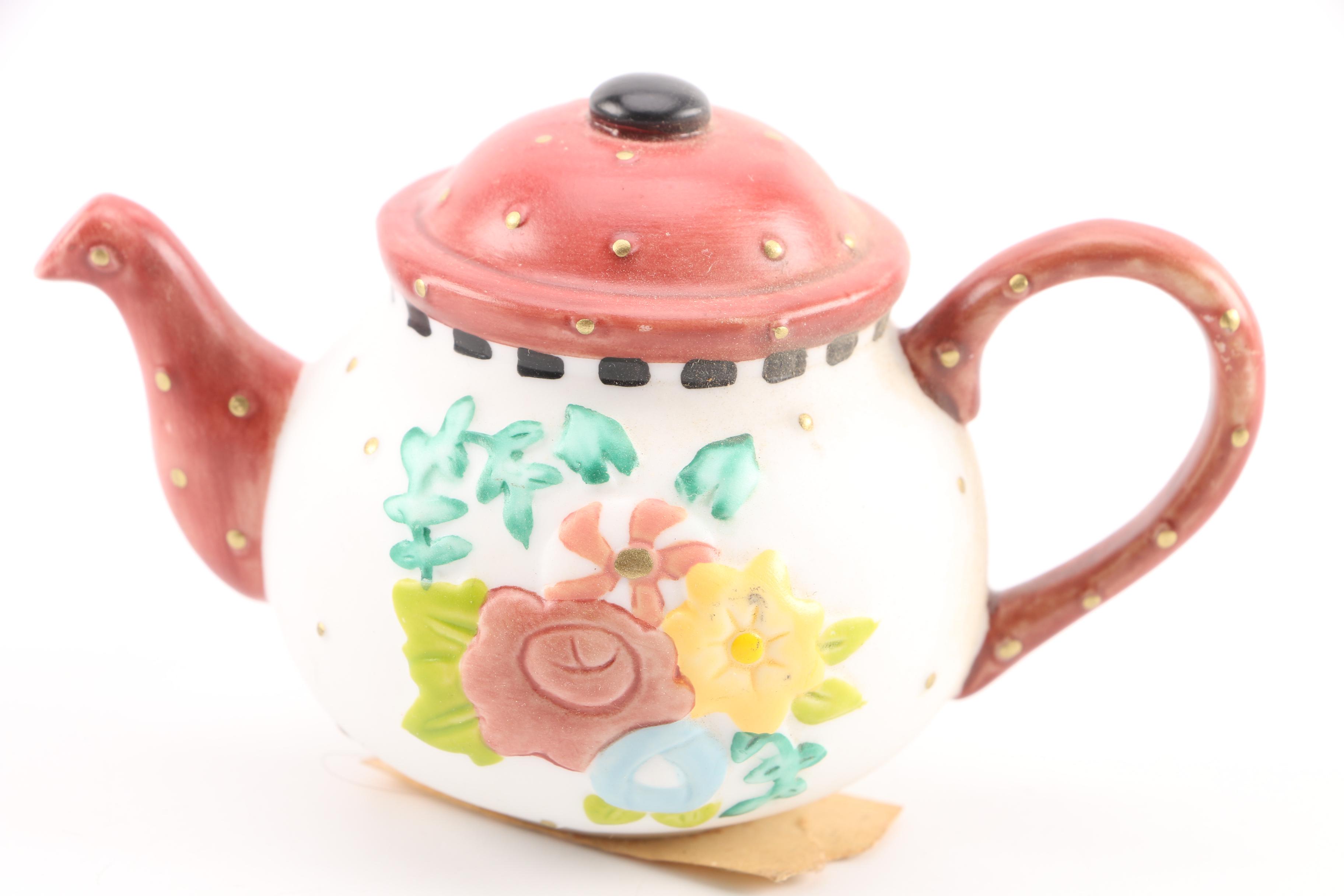 Ceramic And Wood Teapots And Figurines Featuring Mary Engelbreit Ink : EBTH