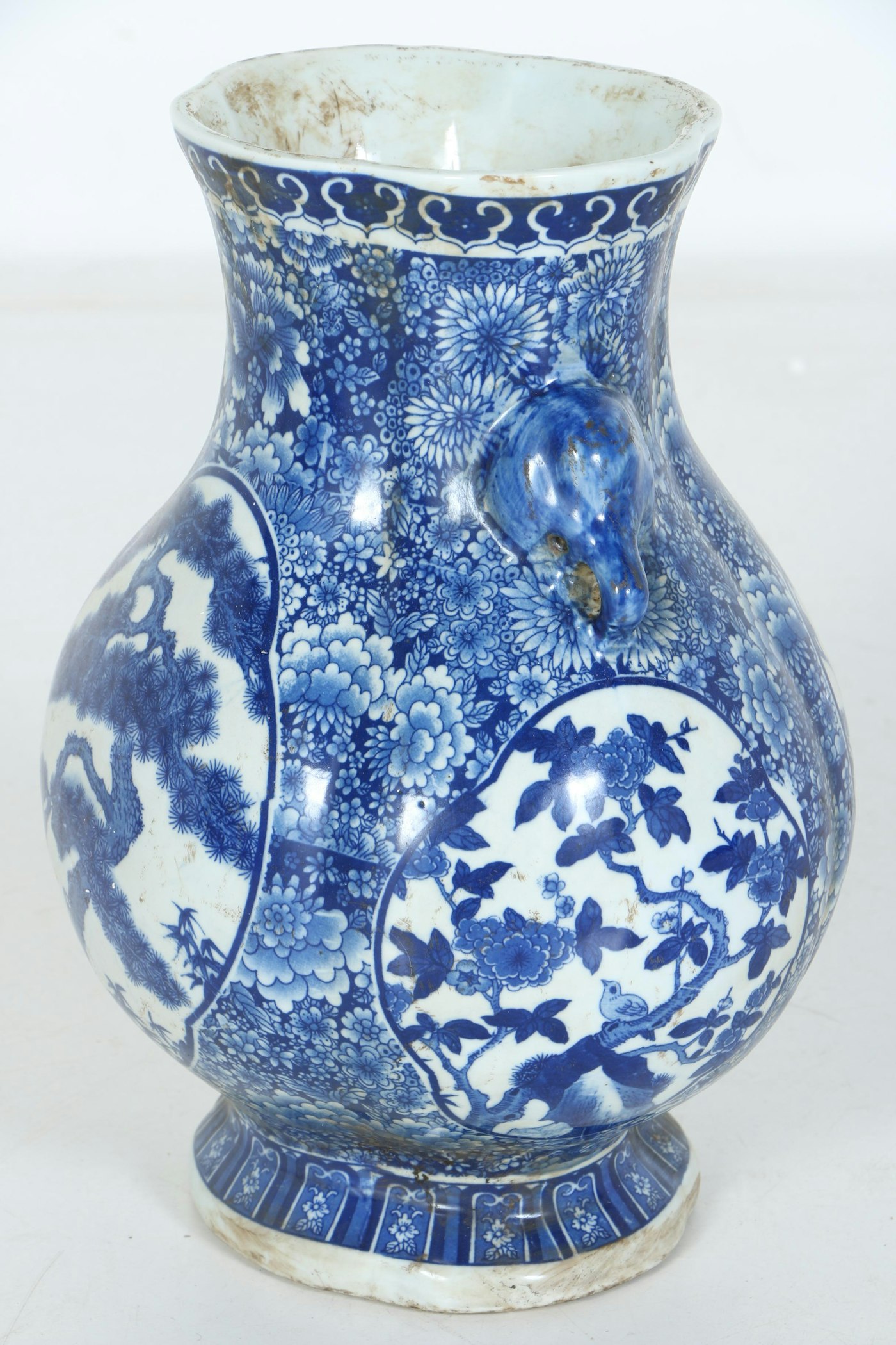 HIRADO BLUE AND WHITE RETICULATED PORCELAIN VASE Richard Gardner Antiques