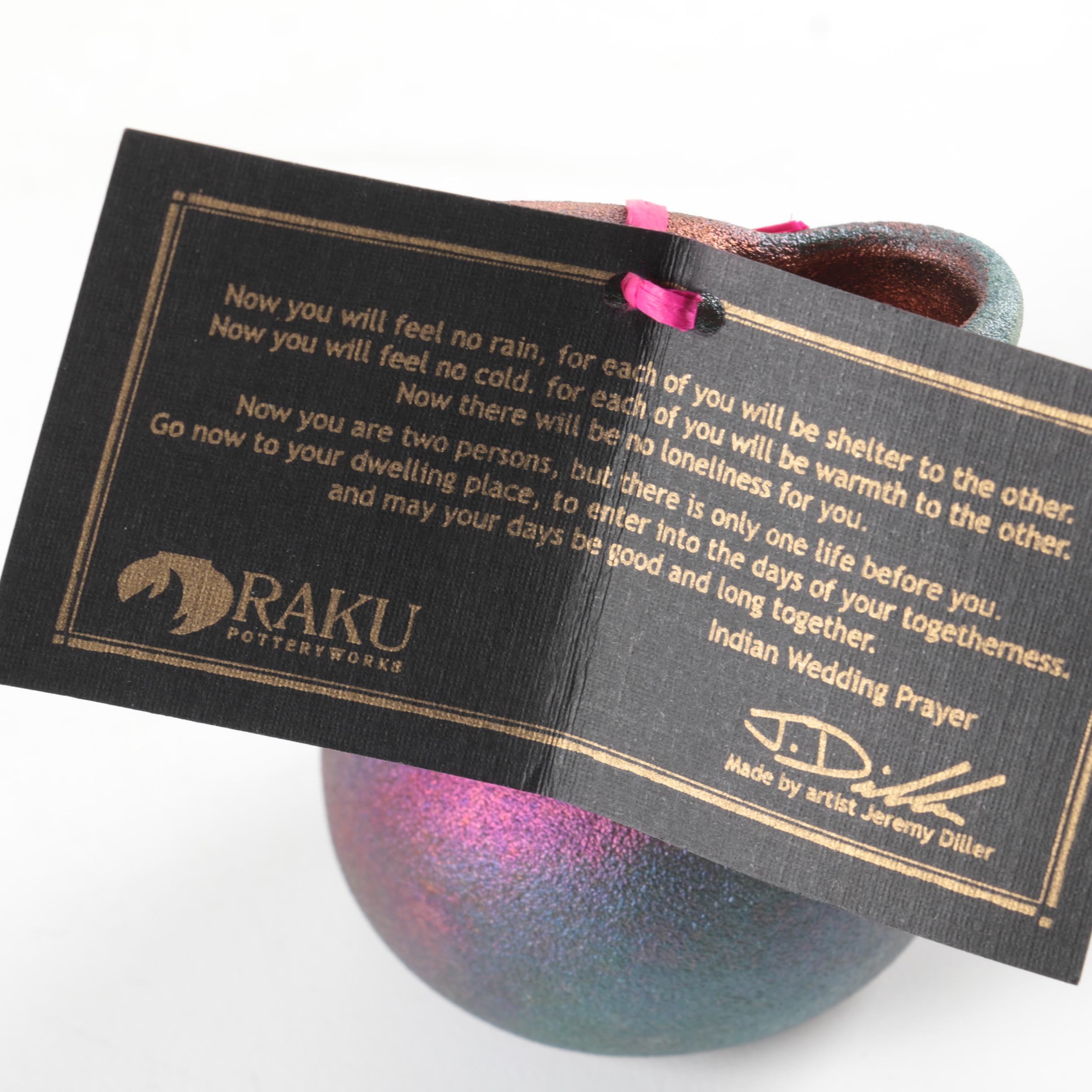 Embellished Raku Pottery Works Wedding Vase by Jeremy Diller EBTH