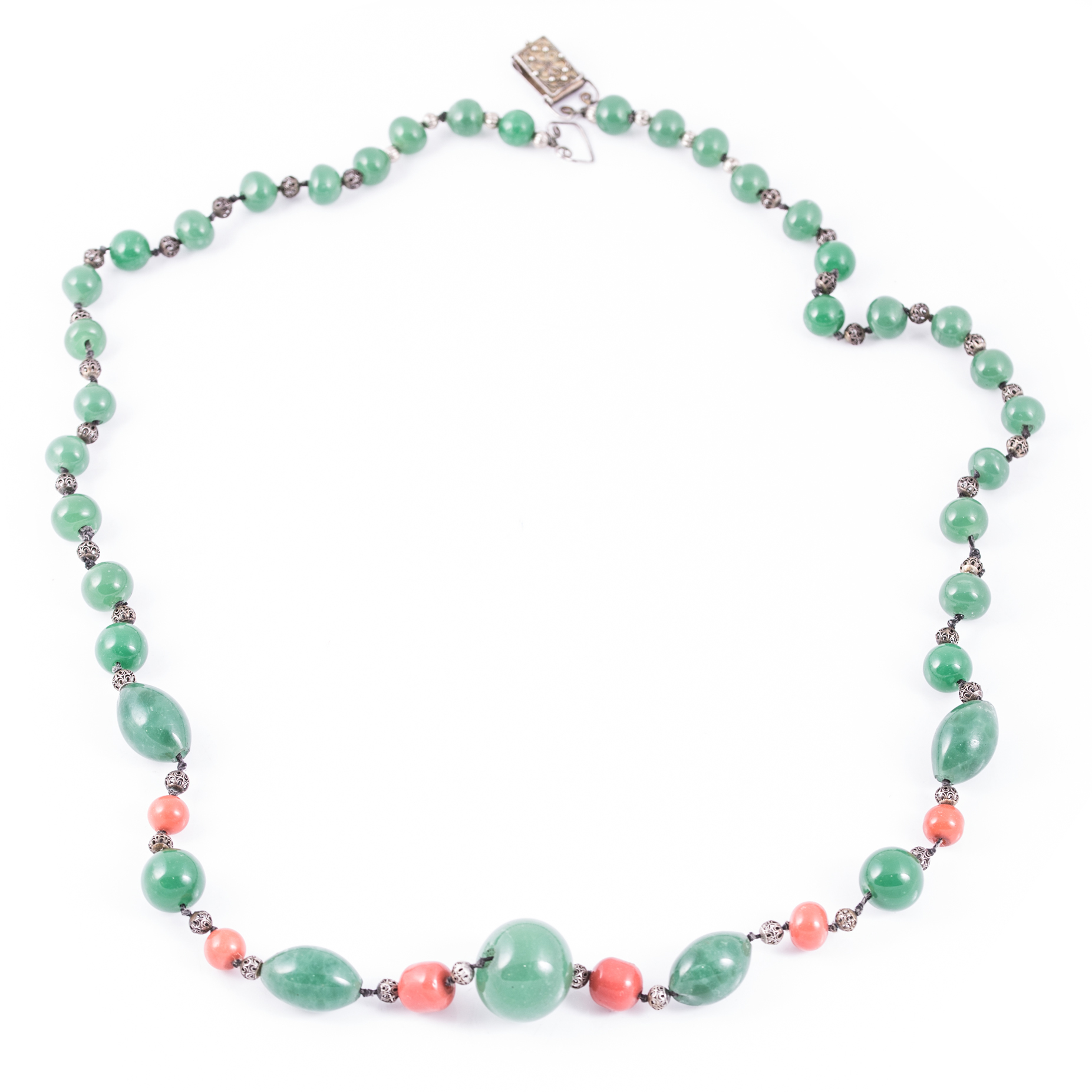 Sterling Silver Glass Bead Necklace EBTH