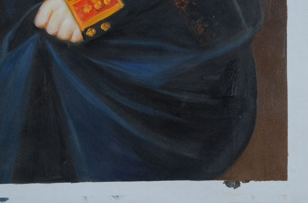 Original Oil Portrait Painting of a Dog in a Military Uniform | EBTH