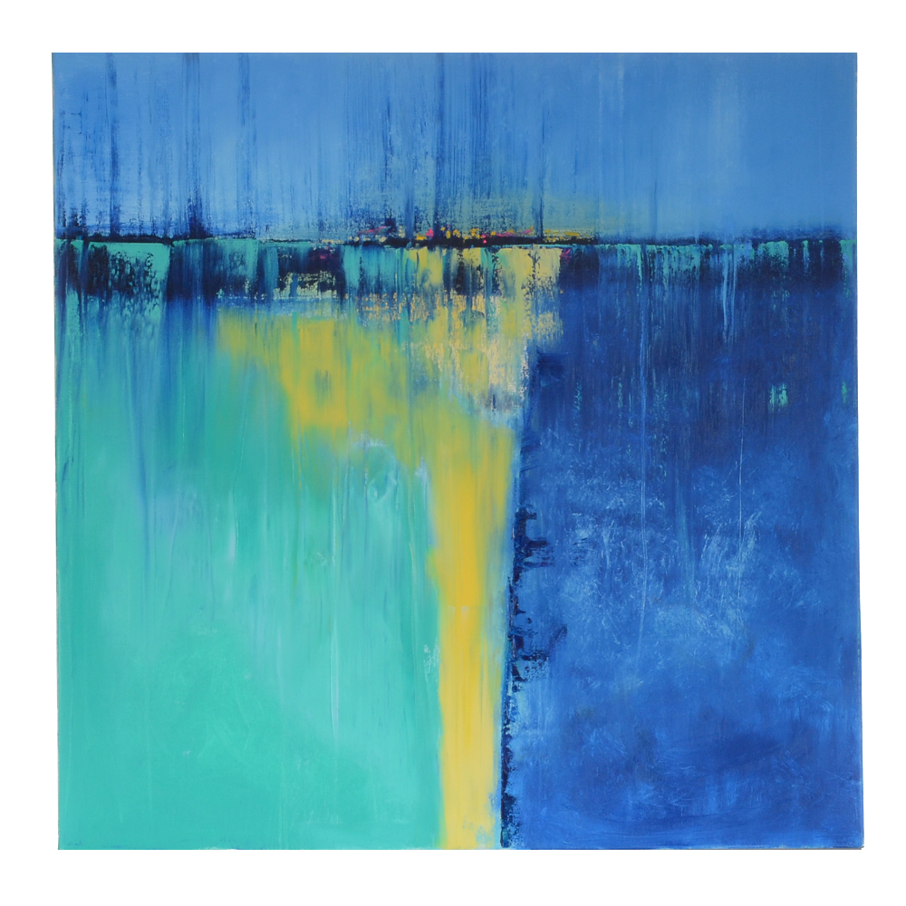 Sarah Brown Original Abstract Oil Painting "Neon Vista" | EBTH