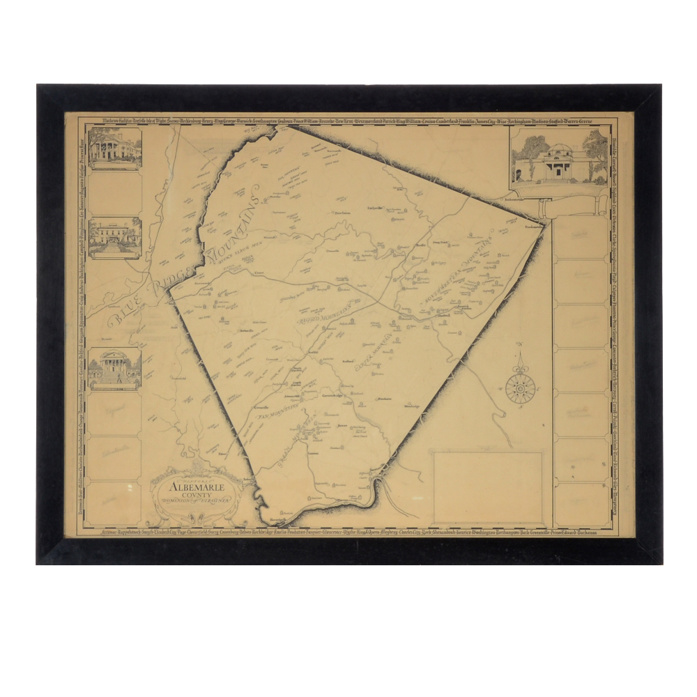 Historic Albemarle County, Virginia Map EBTH