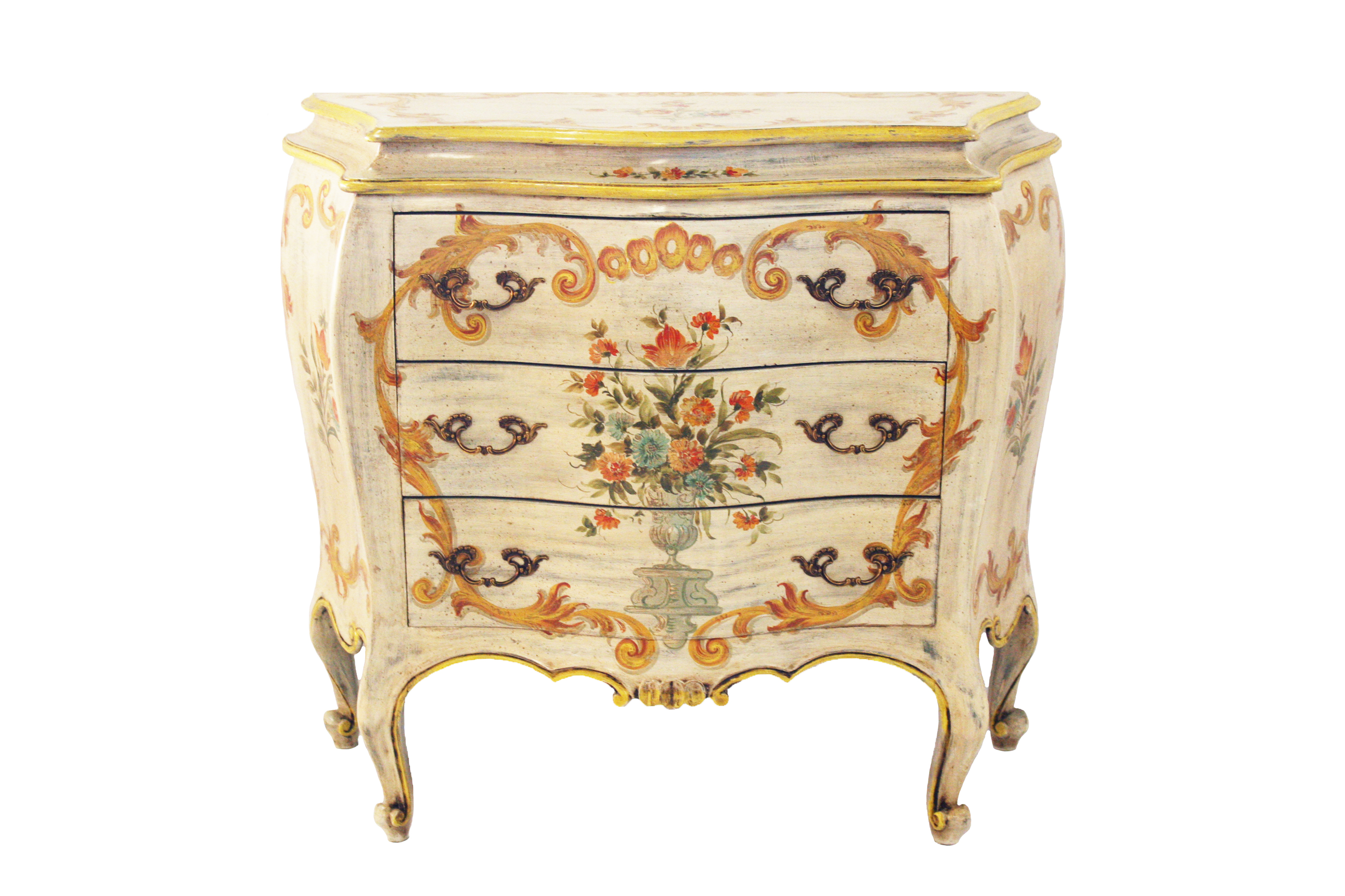 Vintage Louis Xv Style Hand Painted Chest Of Drawers Ebth