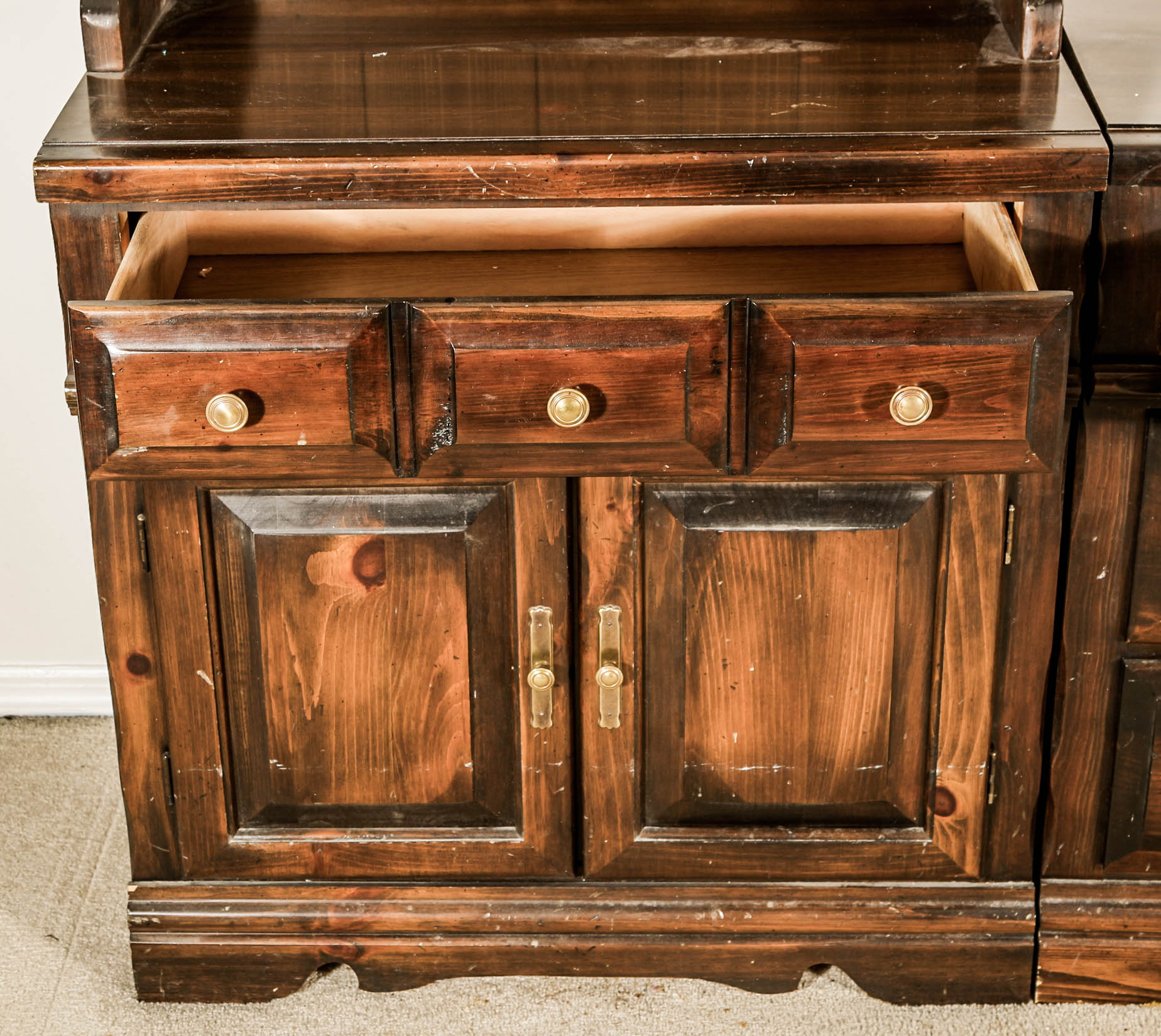Early American Style Desk Wall Unit EBTH