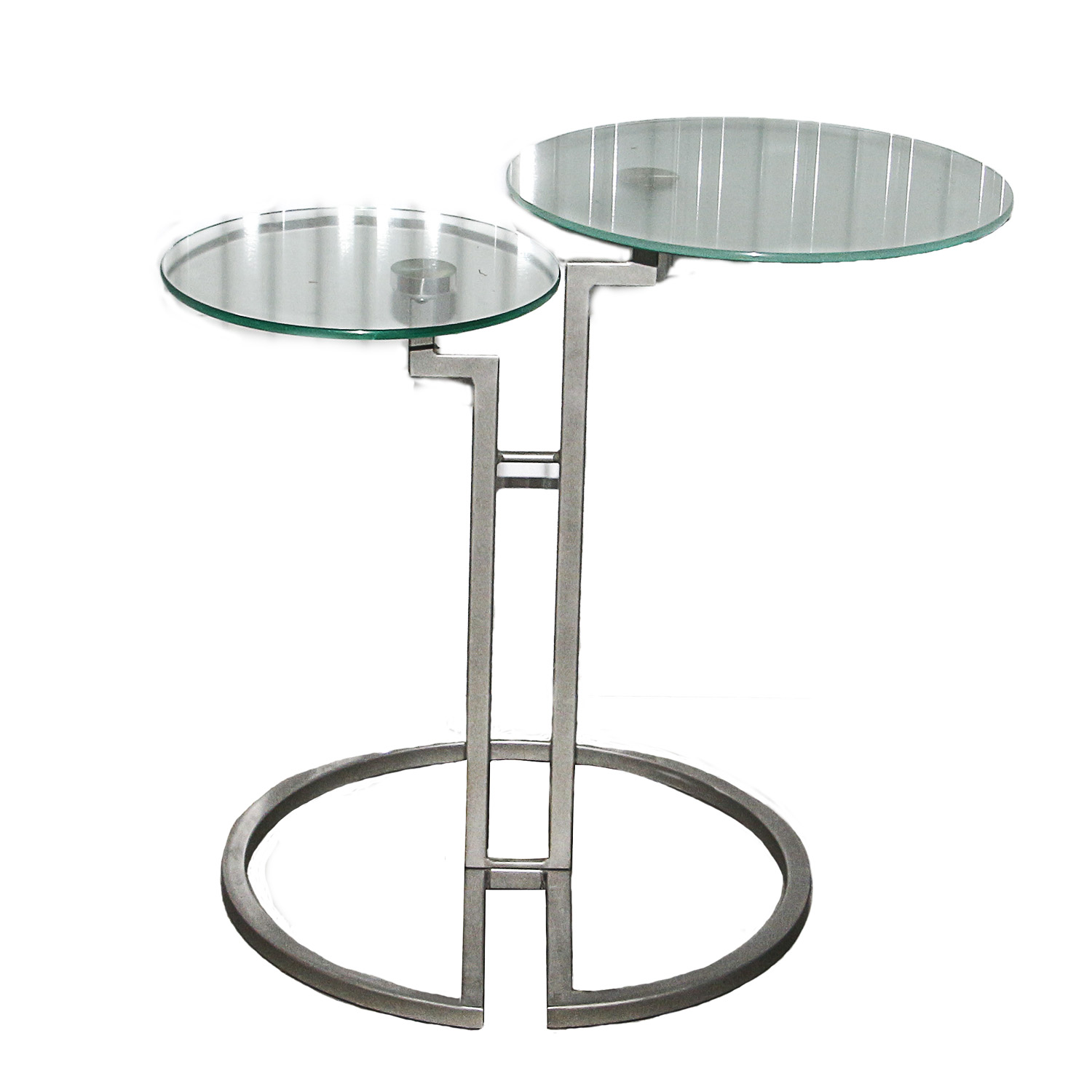 Contemporary Glass and Metal Accent Table EBTH