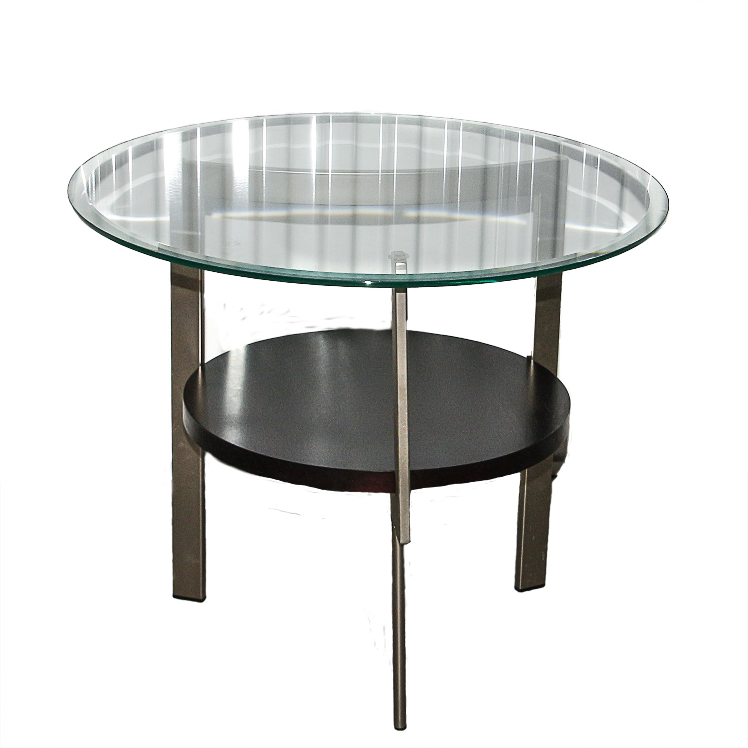 Contemporary Glass Top Accent Table EBTH