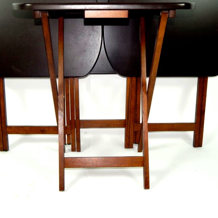 Dark Wood TV Trays EBTH