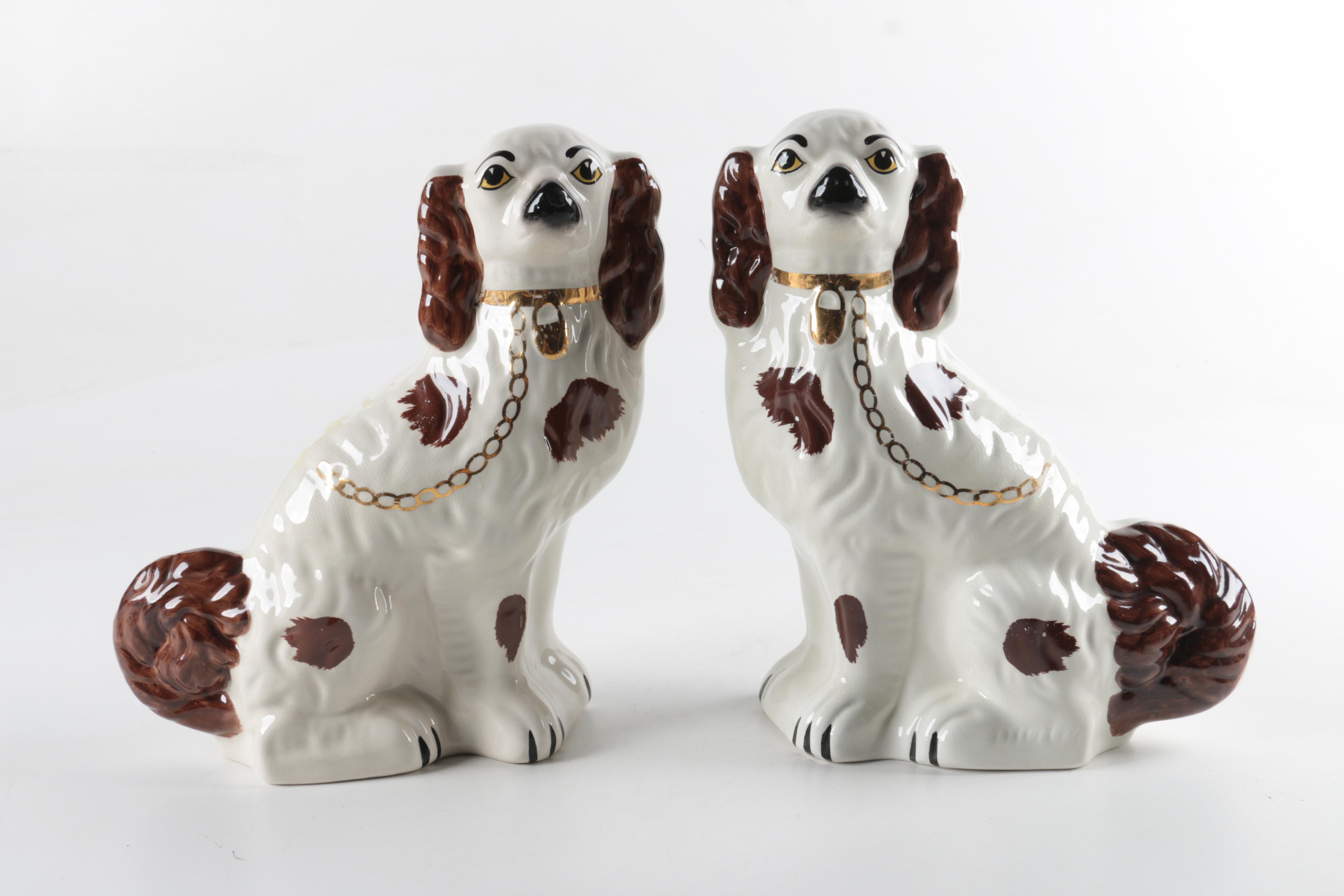Staffordshire Style Spaniel Figurines EBTH