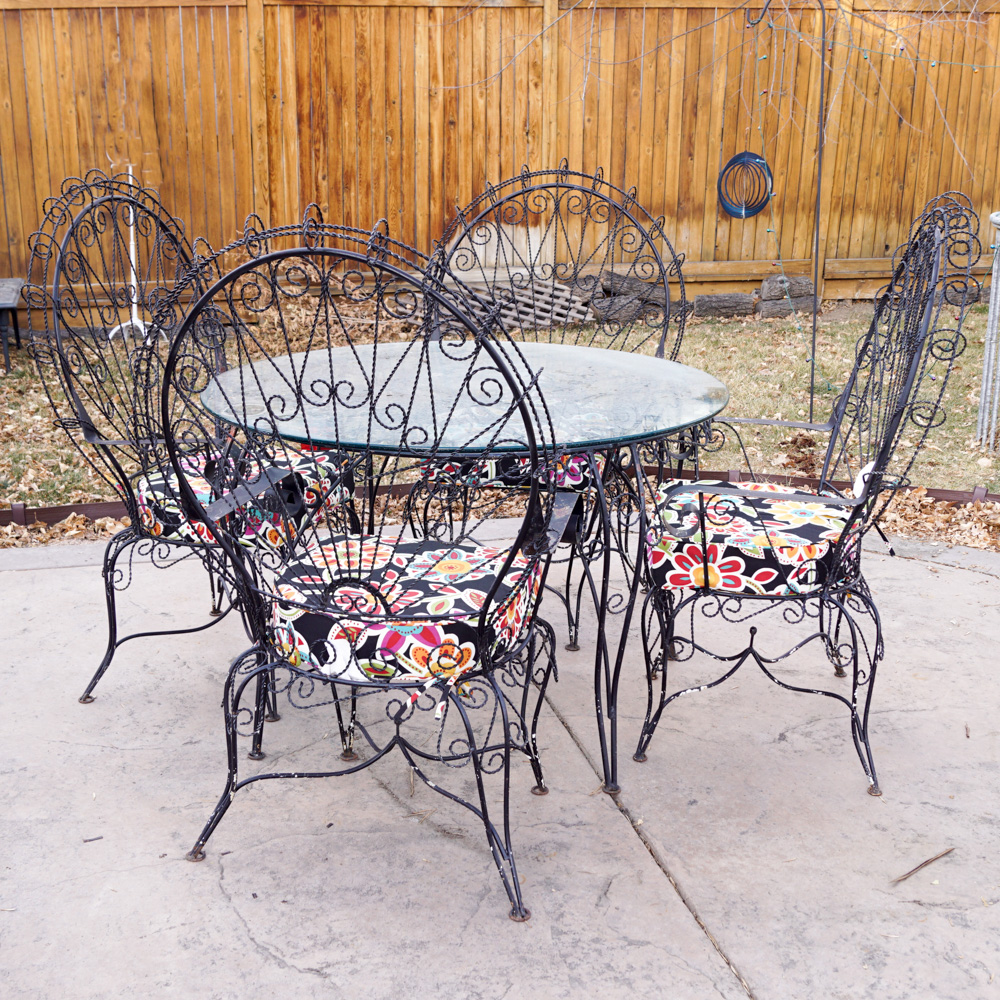 Vintage Peacock Chairs And Table Ebth