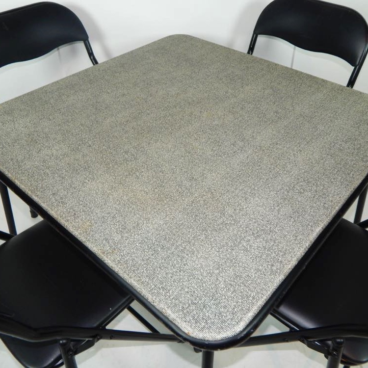 Cosco Black Folding Card Table And Four Metal Folding Chairs EBTH