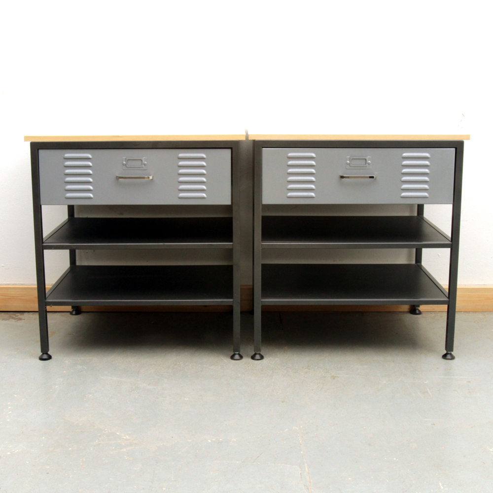 Metal Locker Style Nightstands Ebth