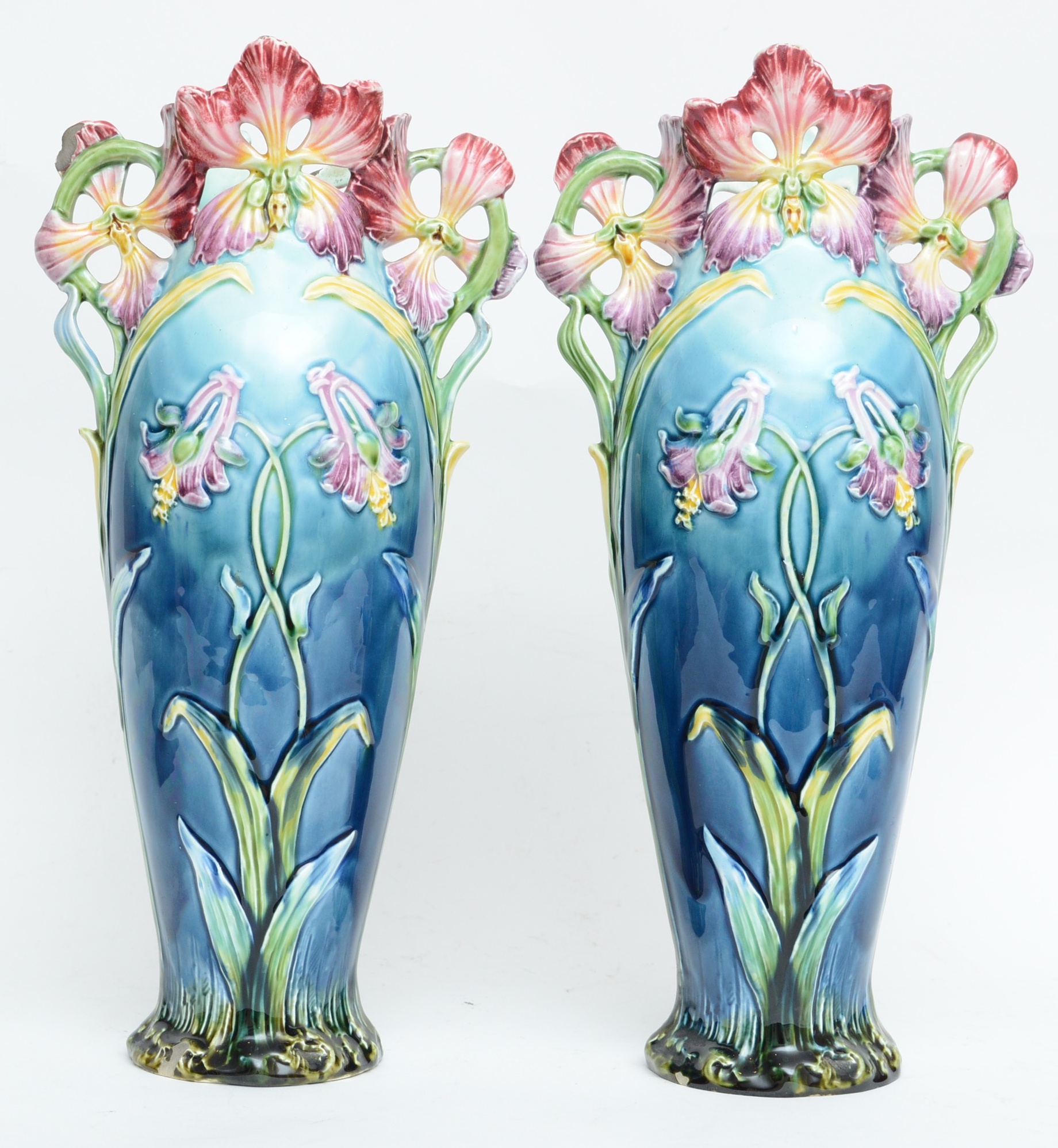 Pair of Majolica Vases EBTH
