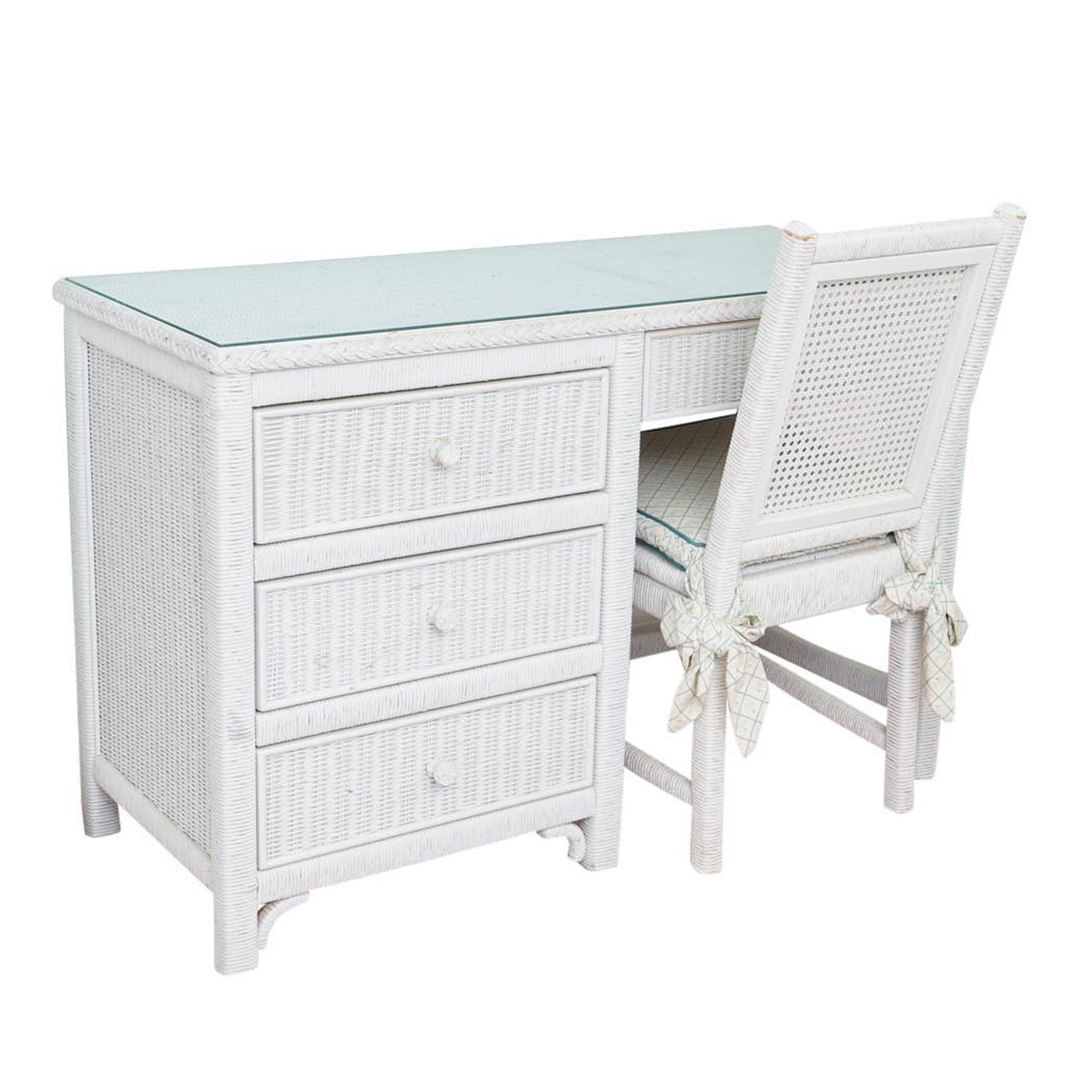 Henry Link Wicker Desk and Chair EBTH