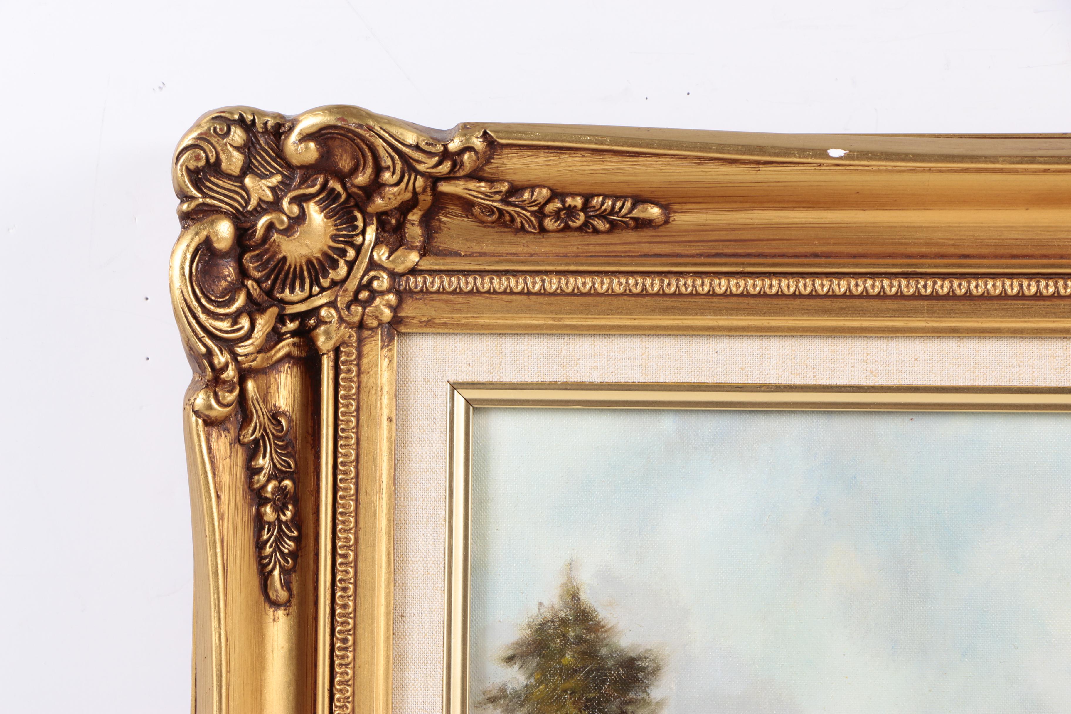 Hans Runge Oil Painting on Canvas of German Village in Autumn EBTH