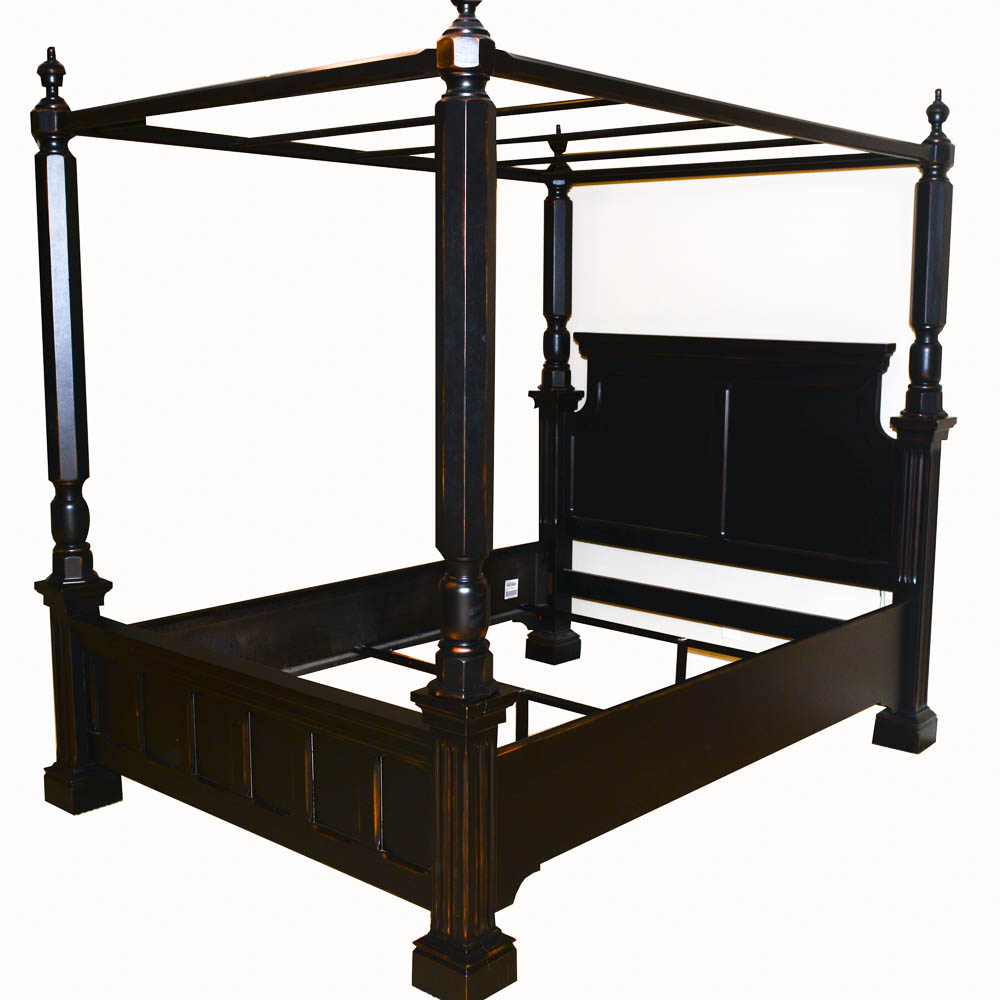 QueenSize Canopy Mahogany Finished Bed Frame EBTH