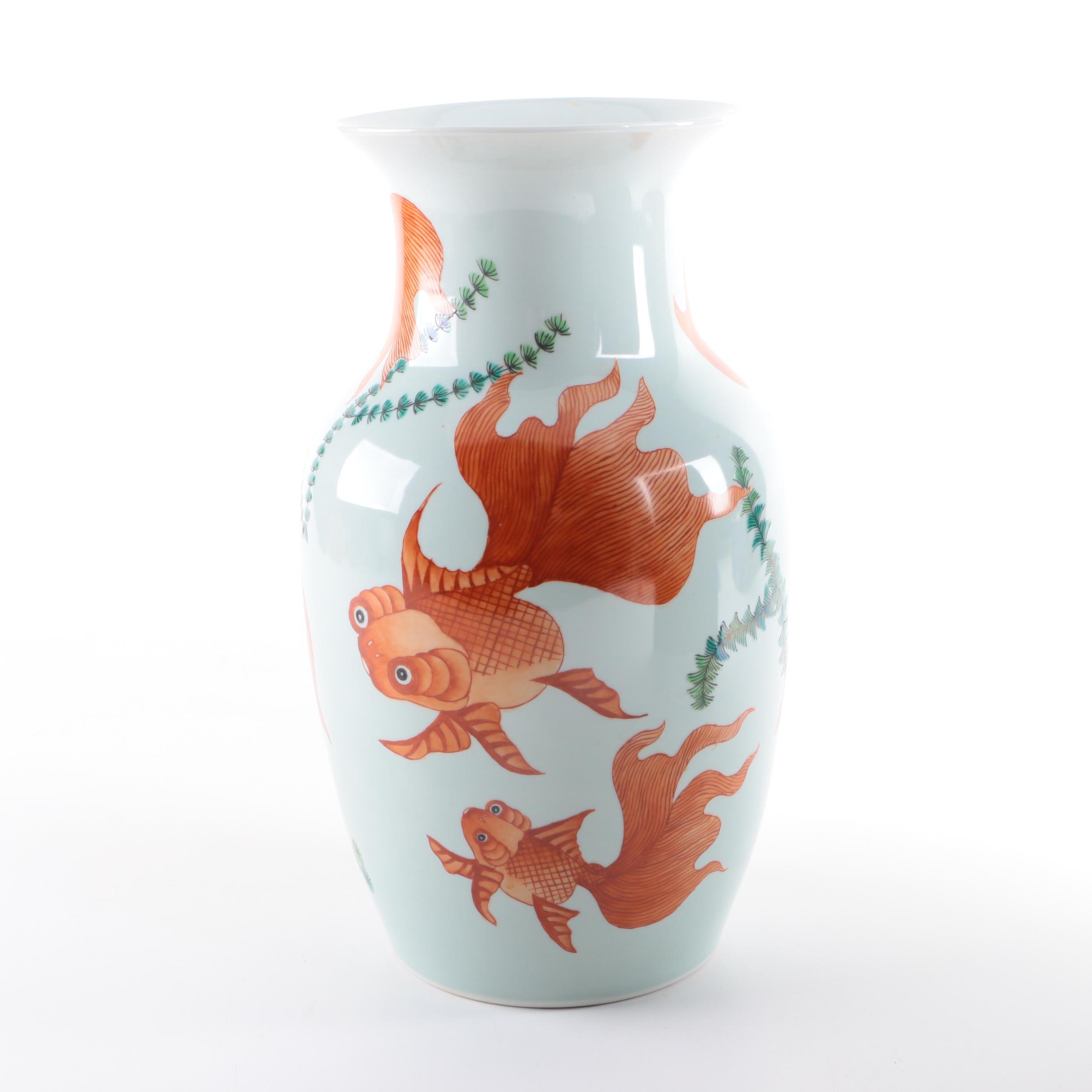 Koi Fish Vase By Oriental Expressions Ebth