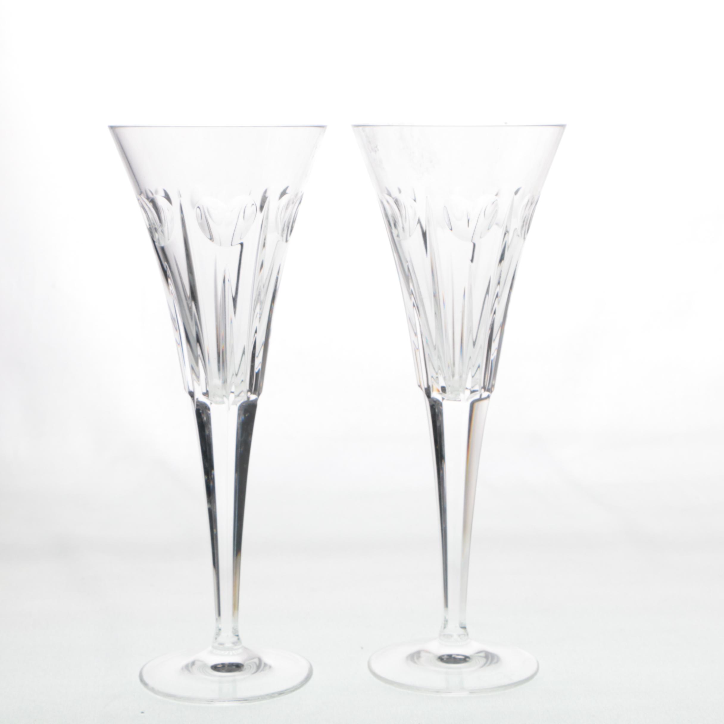 Waterford Crystal "Millennium Series" Champagne Toasting Flutes EBTH