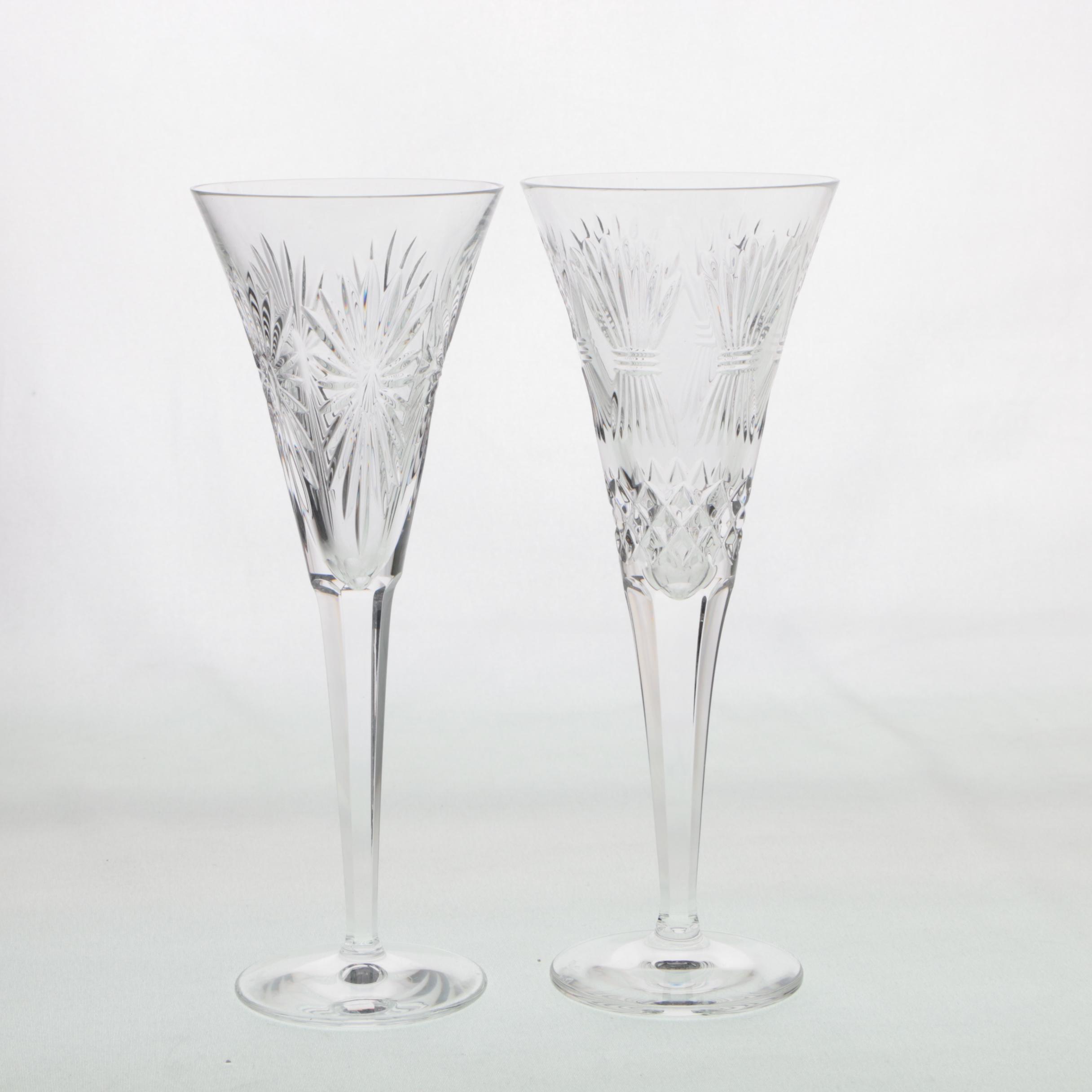 Waterford Crystal "Millennium Series" Champagne Toasting Flutes EBTH
