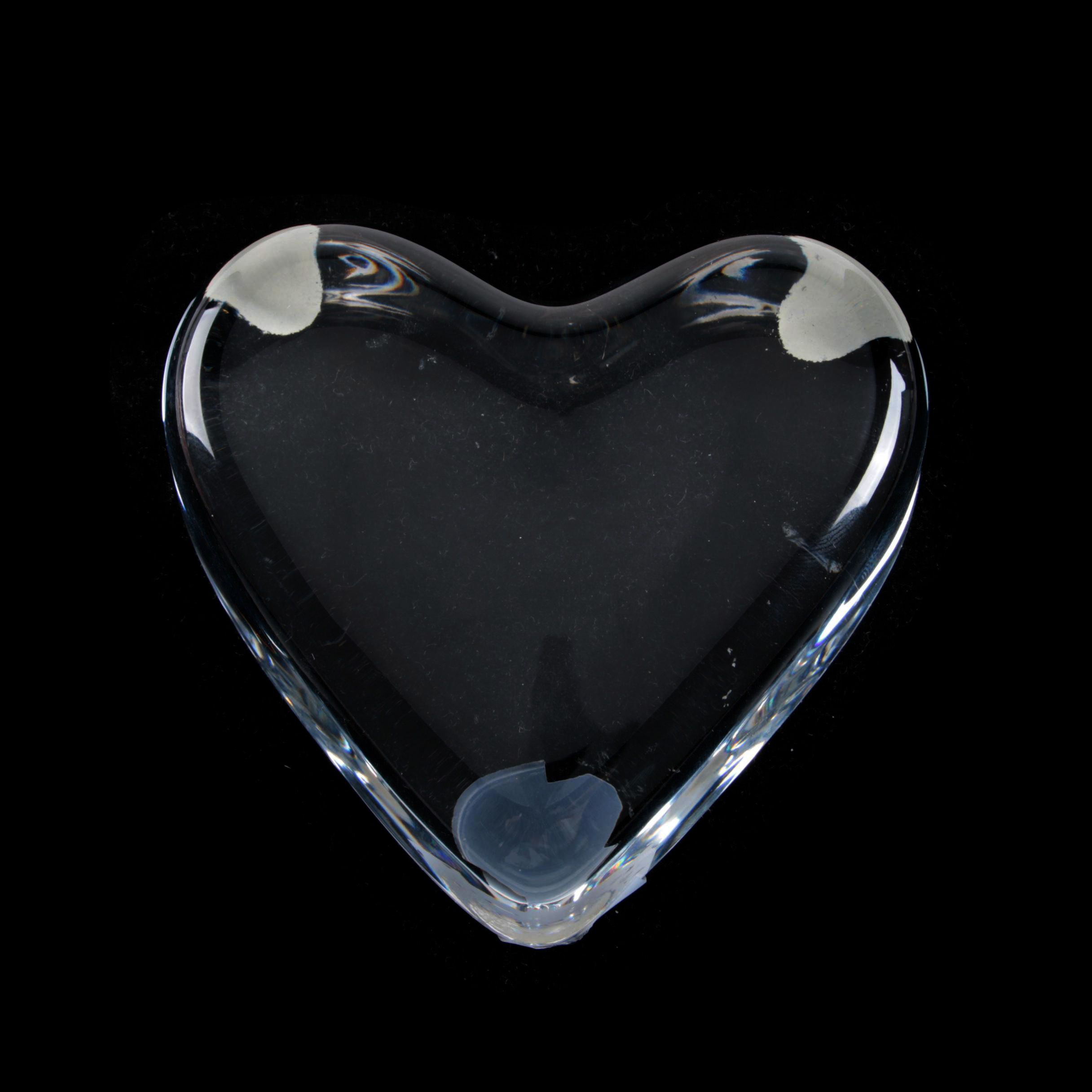 Baccarat Crystal Heart Paperweight EBTH