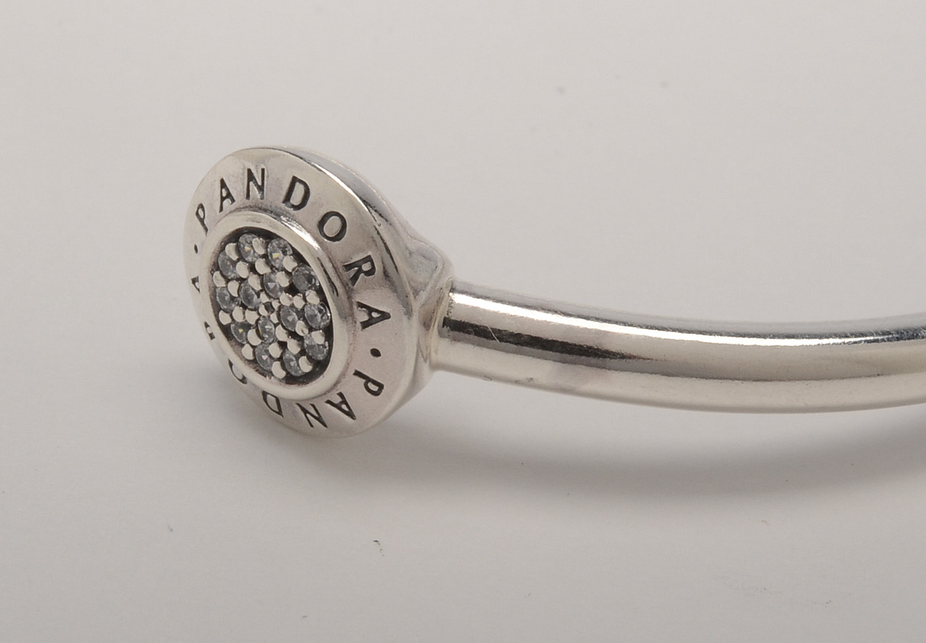 Sterling Silver Pandora 2016 Signature Open Bangle Bracelet with