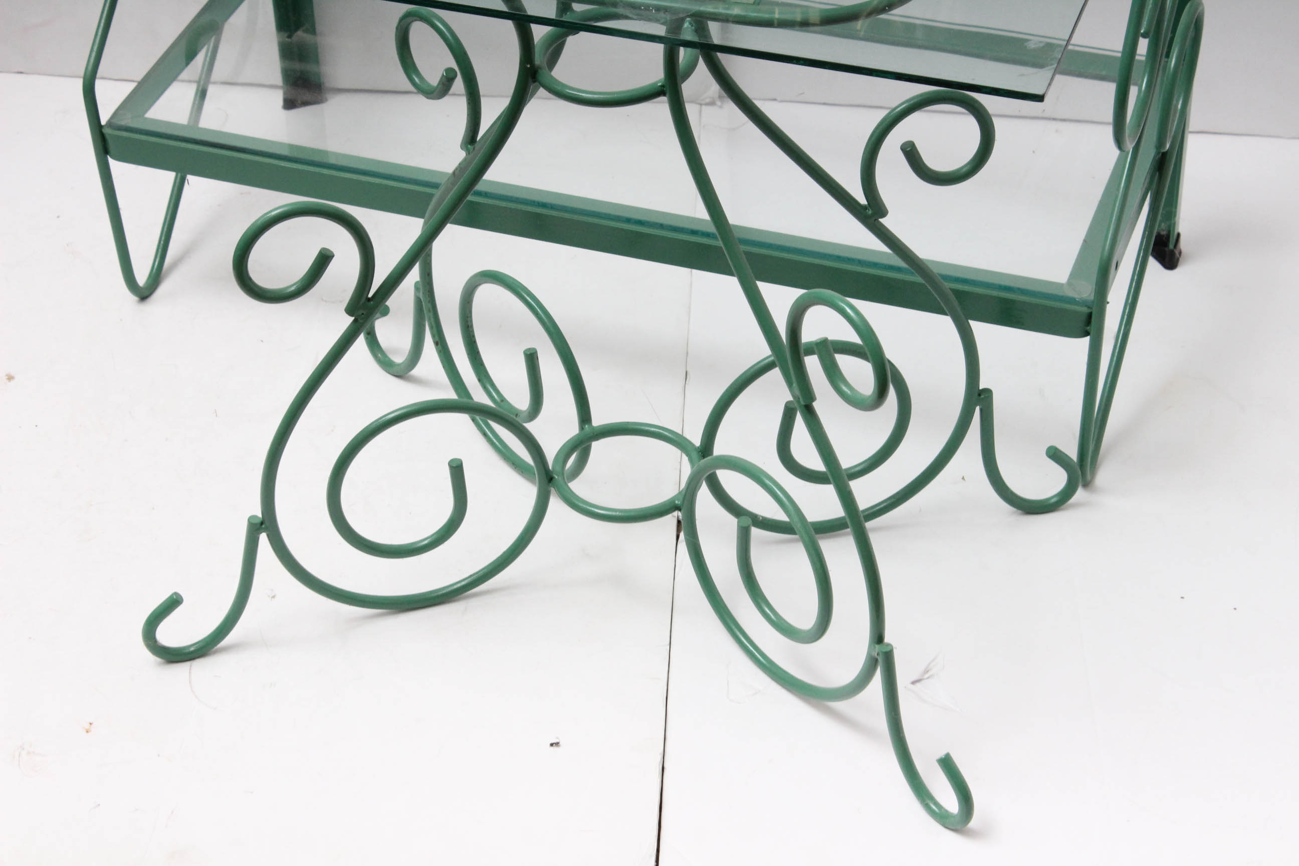 Two Glass Top Wrought Iron Accent Tables EBTH