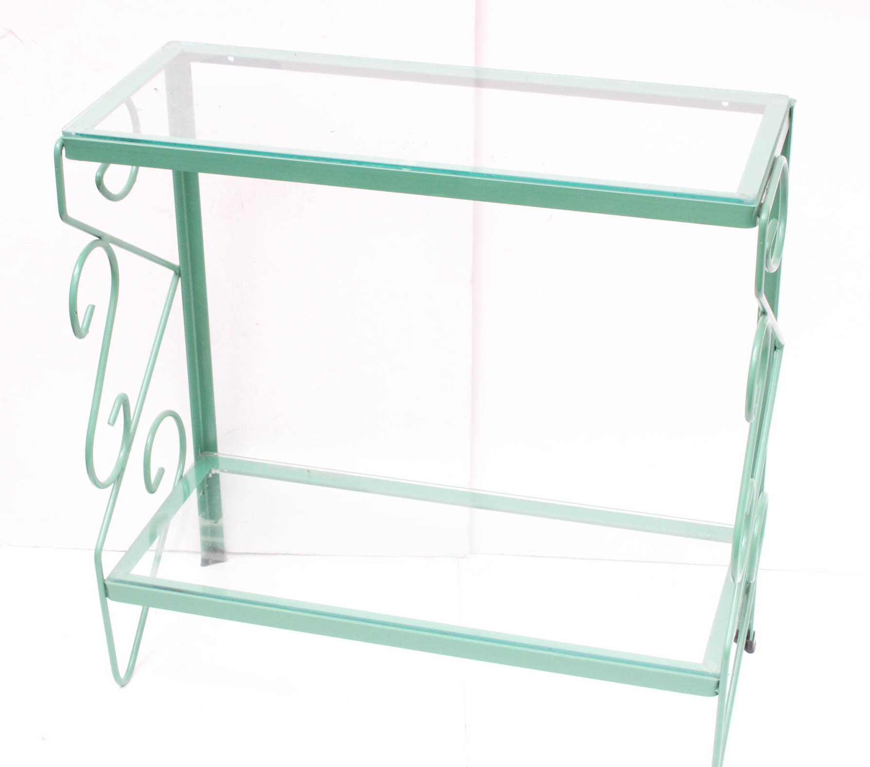 Two Glass Top Wrought Iron Accent Tables EBTH