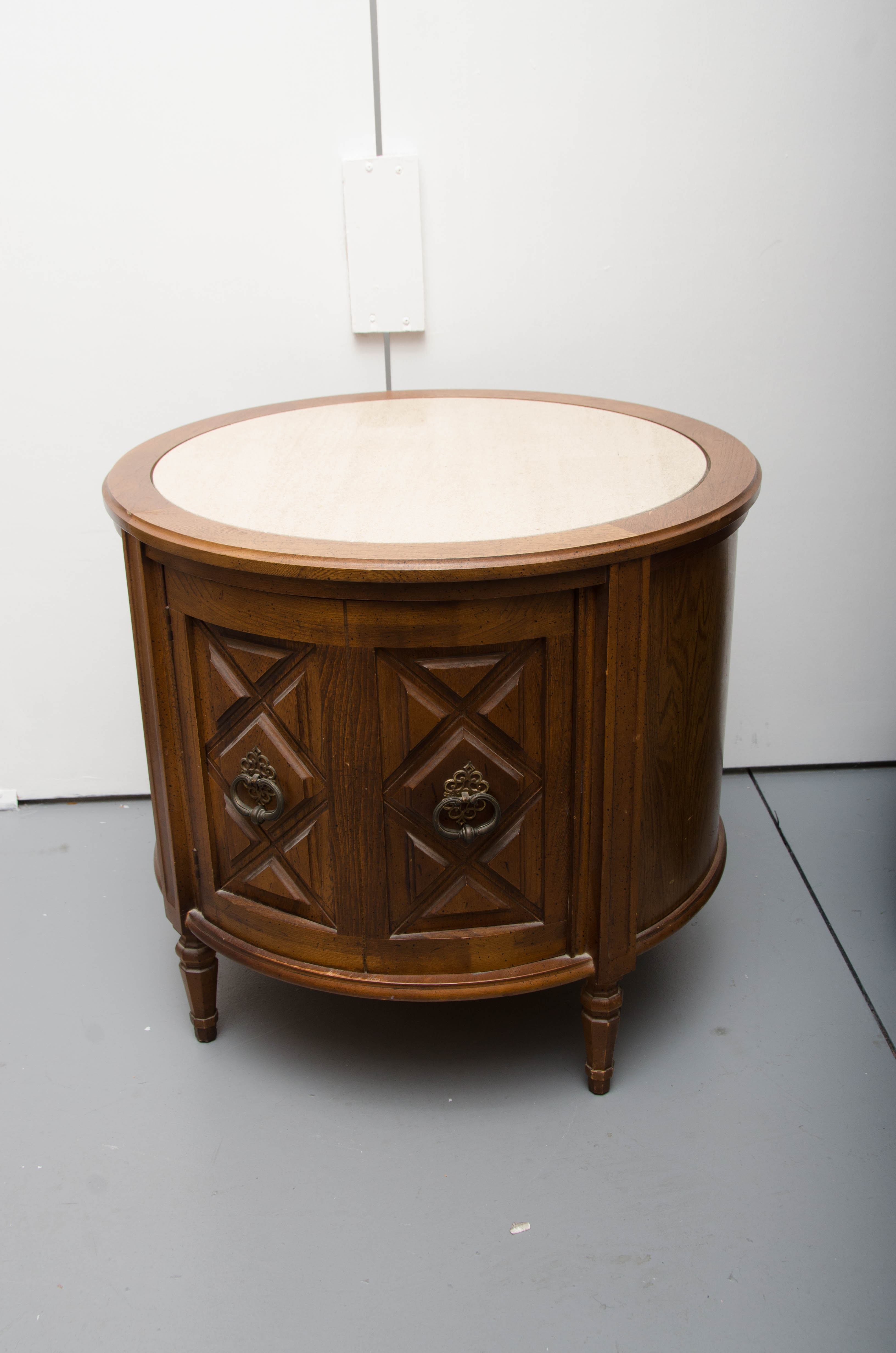 Vintage Drum Side Table EBTH