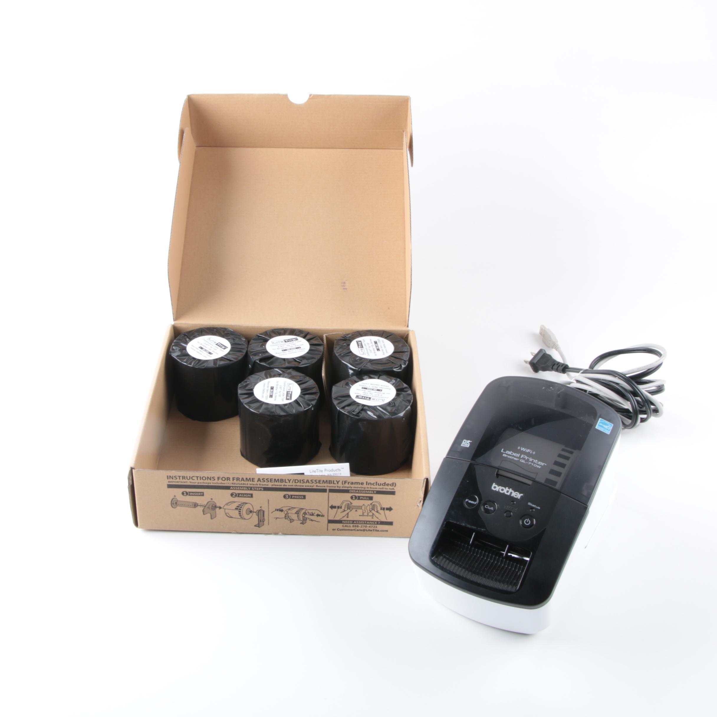 Brother QL710W Label Printer and Box of LiteTite Continuous Labels EBTH